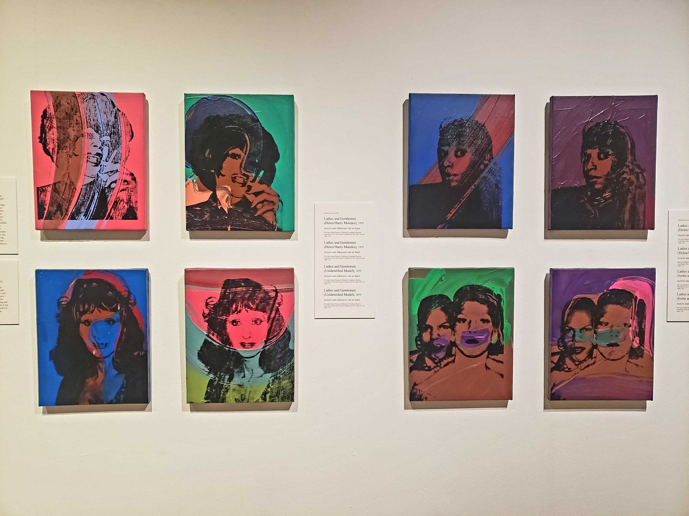 Warhol's 'Ladies And Gentlemen' portraits in the Warhol Museum gallery