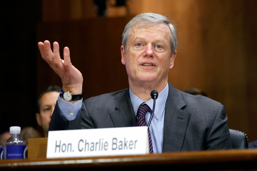 President of the National Collegiate Athletic Association (NCAA) Charlie Baker testifies before the Senate Judicary Committee in the Dirksen Senate Office Building on December 17, 2024 in Washington, DC. The Committee held a hearing to investigate sports gambling. (