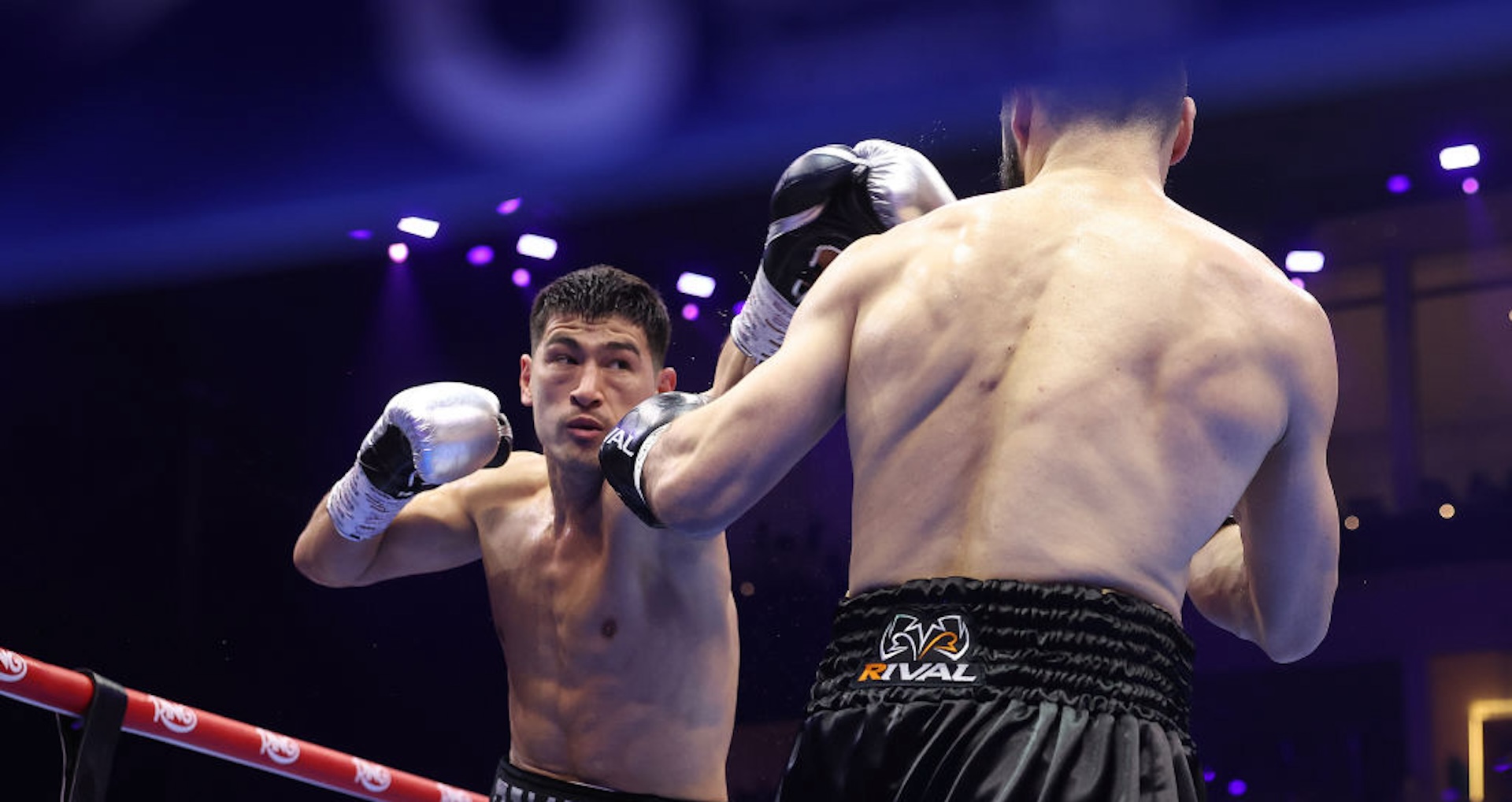 RIYADH, SAUDI ARABIA - FEBRUARY 22: Dmitrii Bivol fights Artur Beterbiev as the headline act of Beterbiev v Bivol 2: The Last Crescendo at Kingdom Arena on February 22, 2025 in Riyadh.