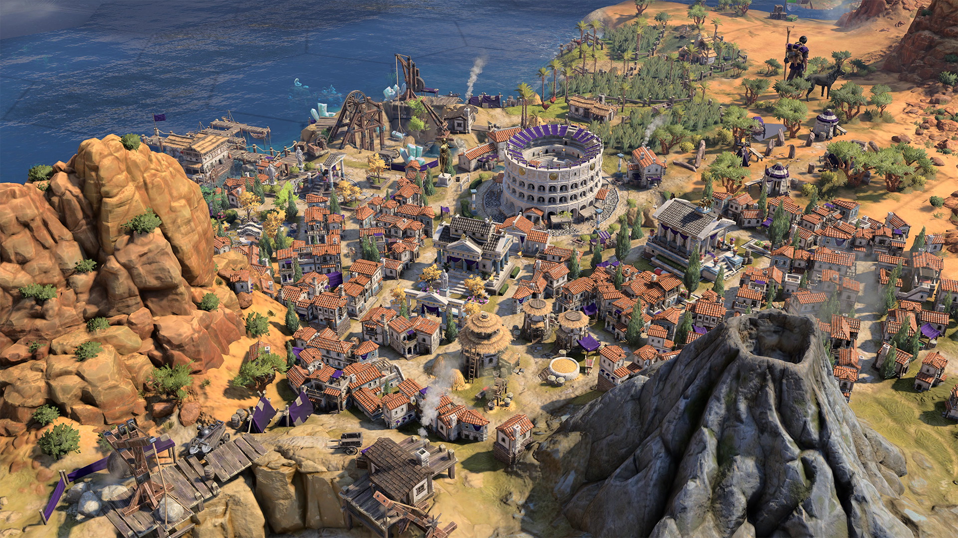 Screenshot of a Roman City in Civilization VII