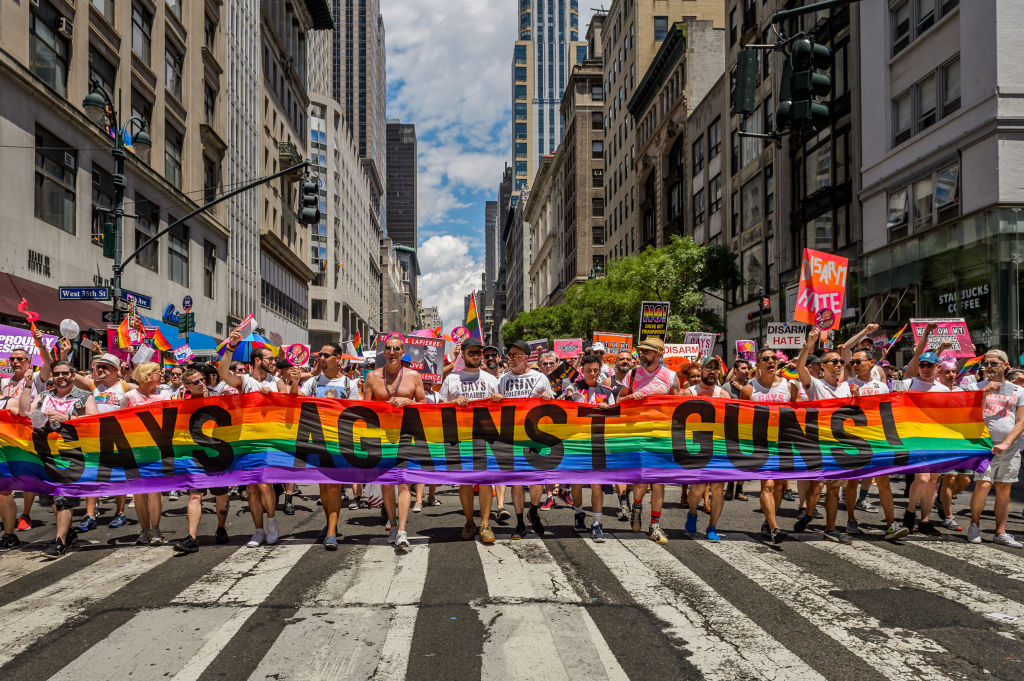 Gays Against Guns contingent at the pride march.