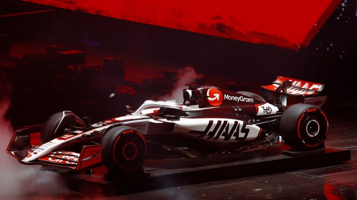 The Haas F1 livery is presented during F1 75 Live at The O2 Arena on February 18, 2025 in London, England.