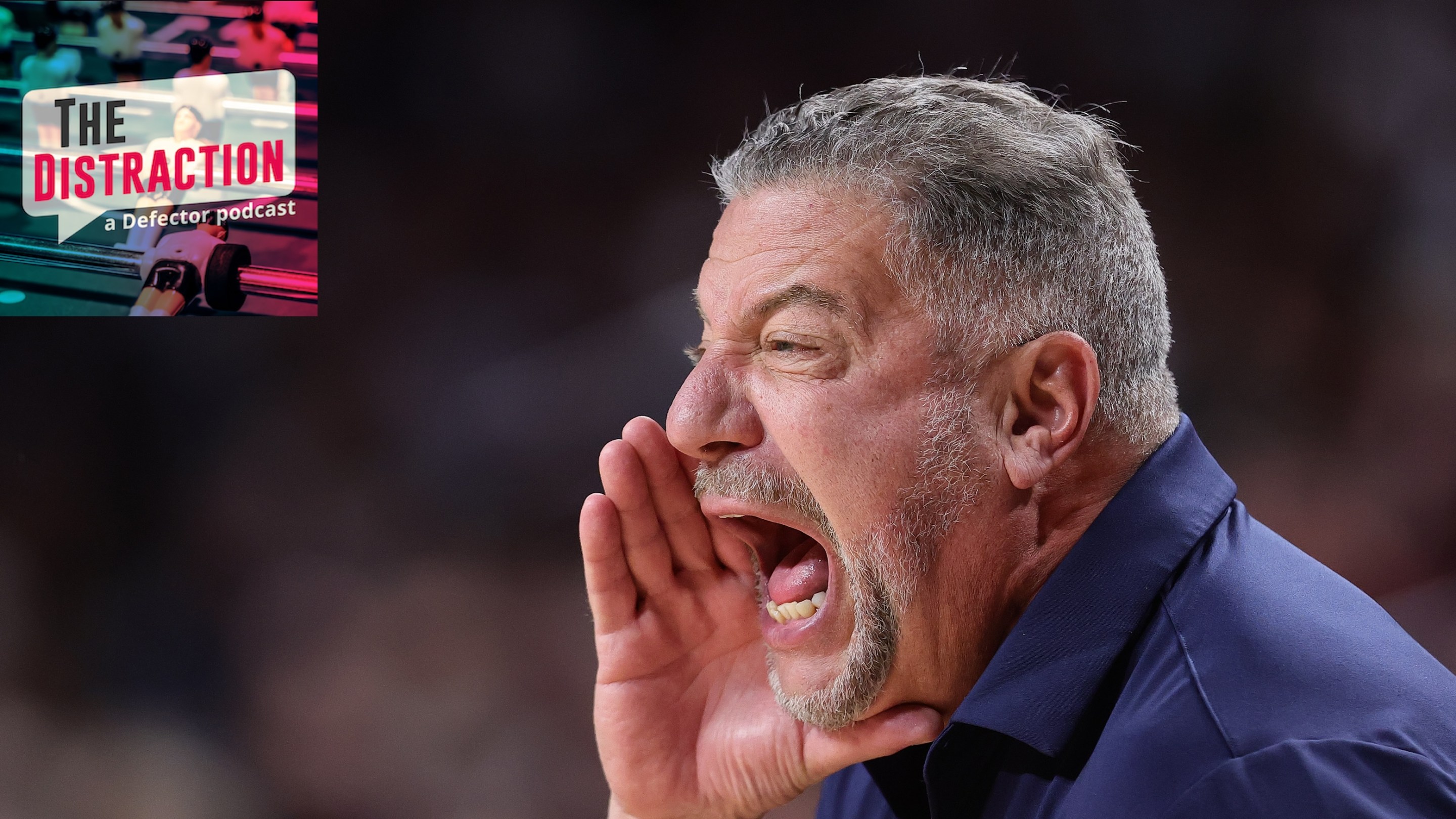 Bruce Pearl yelling with his hand cupped around his mouth, looking pretty insane, during a game against Texas A&M on March 4, 2025.