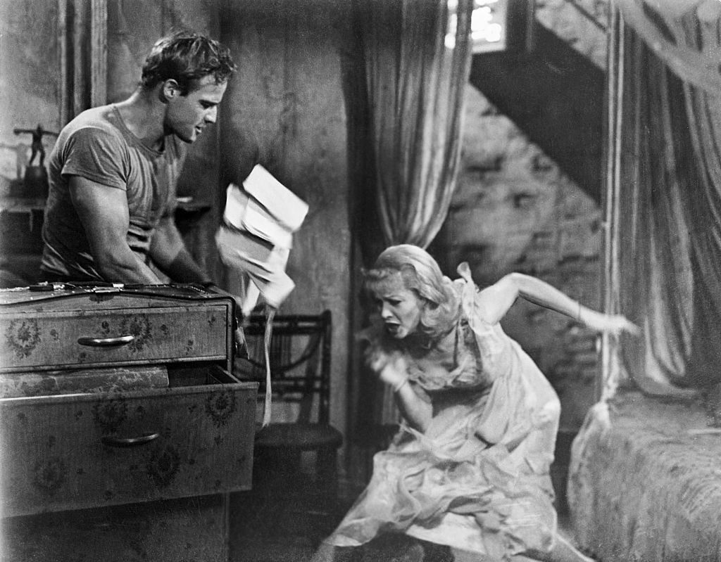 Marlon Brando as Stanley Kowalski and Vivien Leigh as Blanche Du Bois in a scene from the 1951 film A Streetcar Named Desire