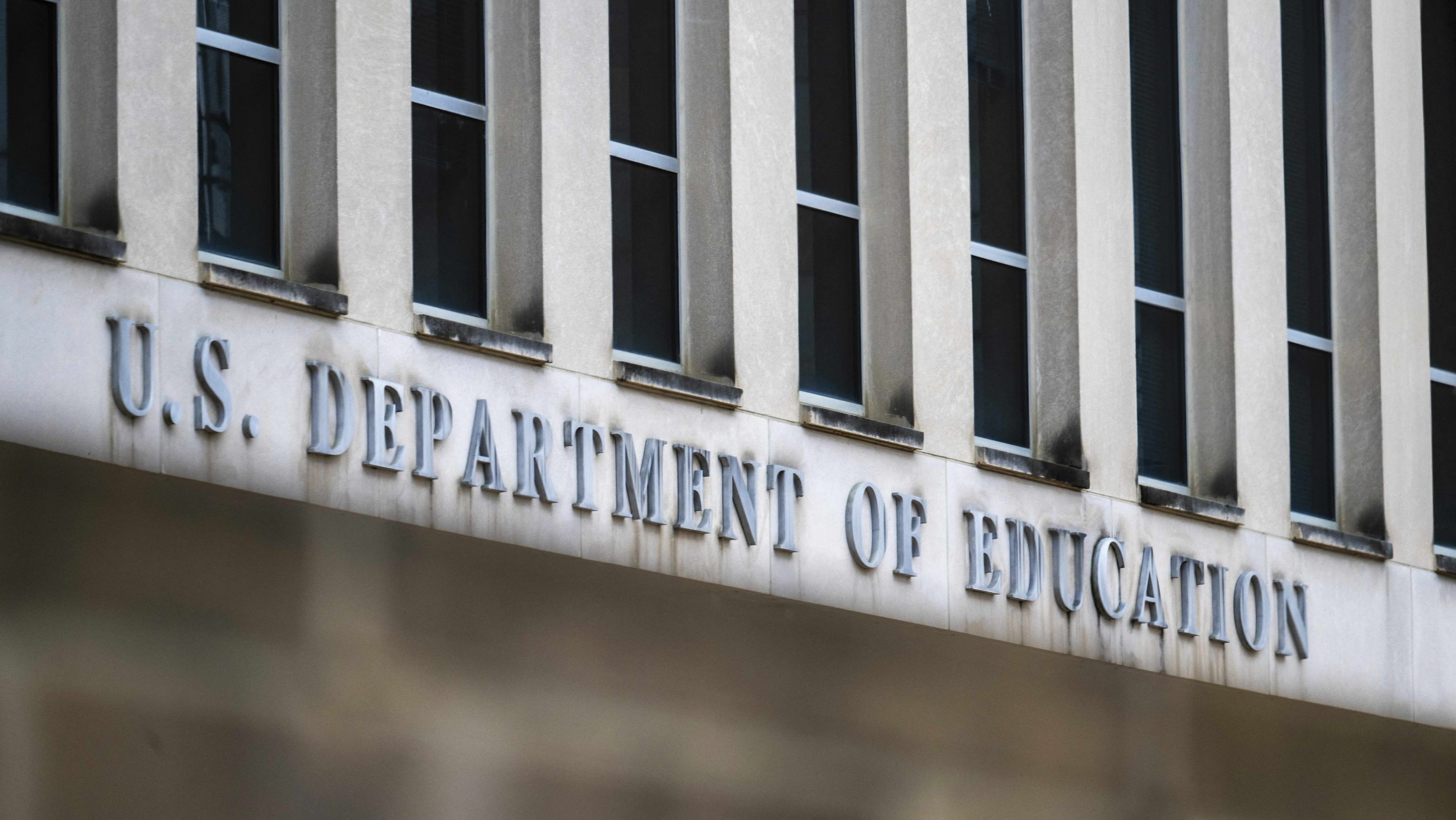 The front of a U.S. Department of Education building.