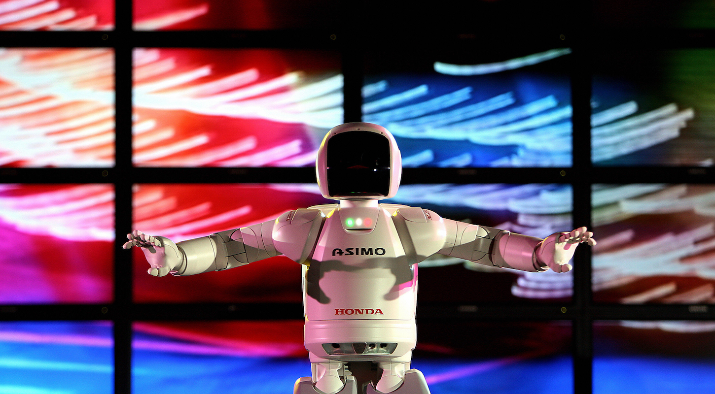 A robot dances onstage