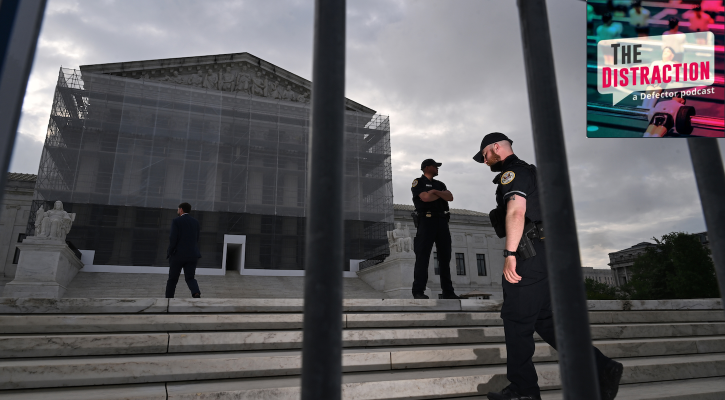 Police officers are seen outside the Supreme Court of the United States is seen on Thursday May 15, 2025 in Washington, DC. The court is hearing arguments about lower courts' ability to block President Donald Trump's policy to end birthright citzenship.