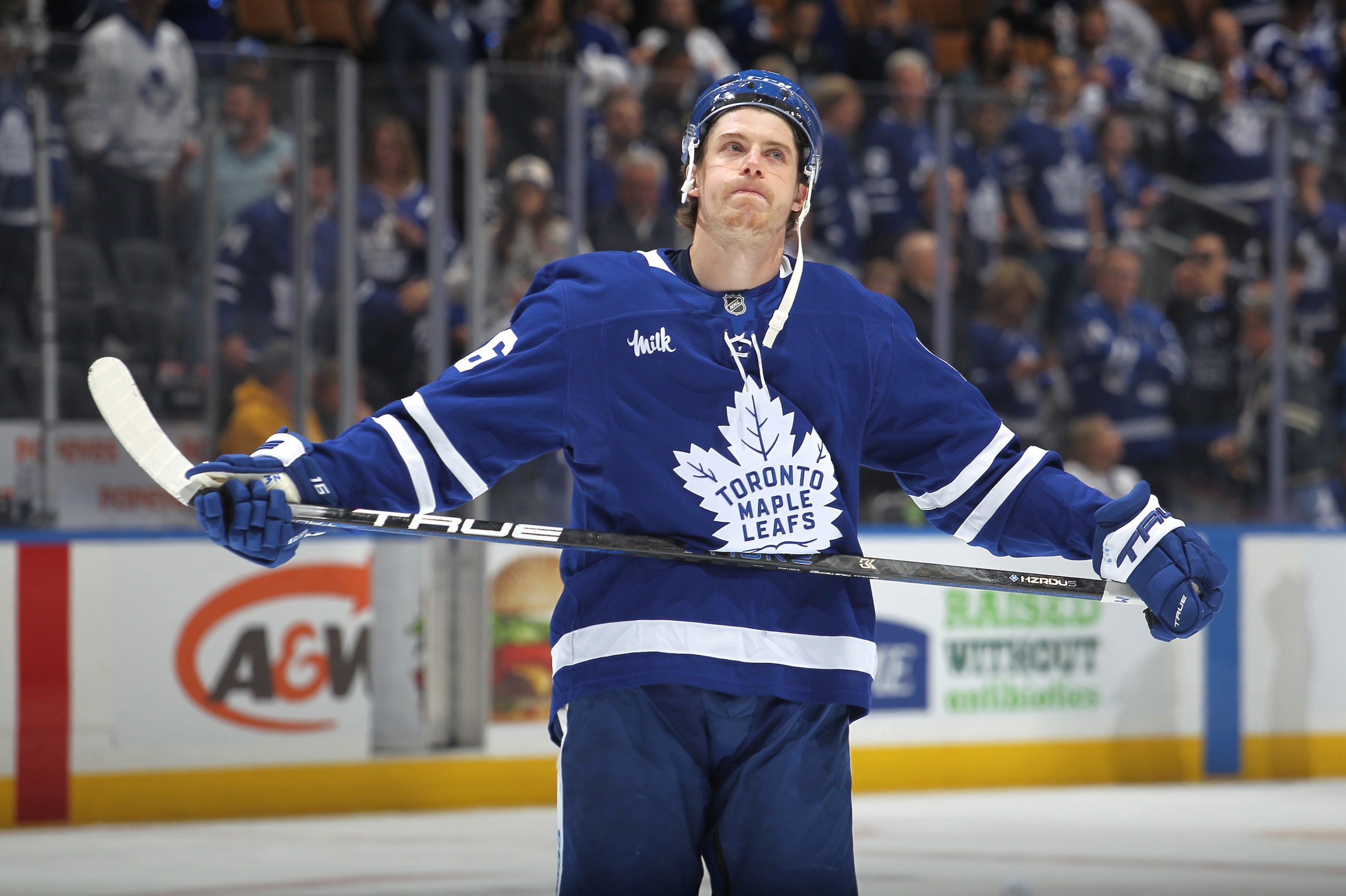 TORONTO, CANADA - MAY 18: of the Florida Panthers skates against the Toronto Maple Leafs during the third period in Game Seven of the Second Round of the 2025 Stanley Cup Playoffs at Scotiabank Arena on May 18, 2025 in Toronto, Ontario, Canada. The Panthers defeated the Maple Leafs 6-1. (Photo by Claus Andersen/Getty Images) *** Local Caption ***