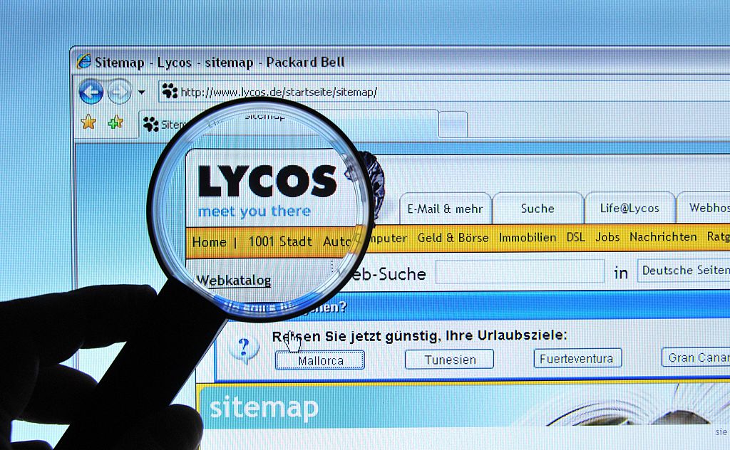Website of the search engine lycos