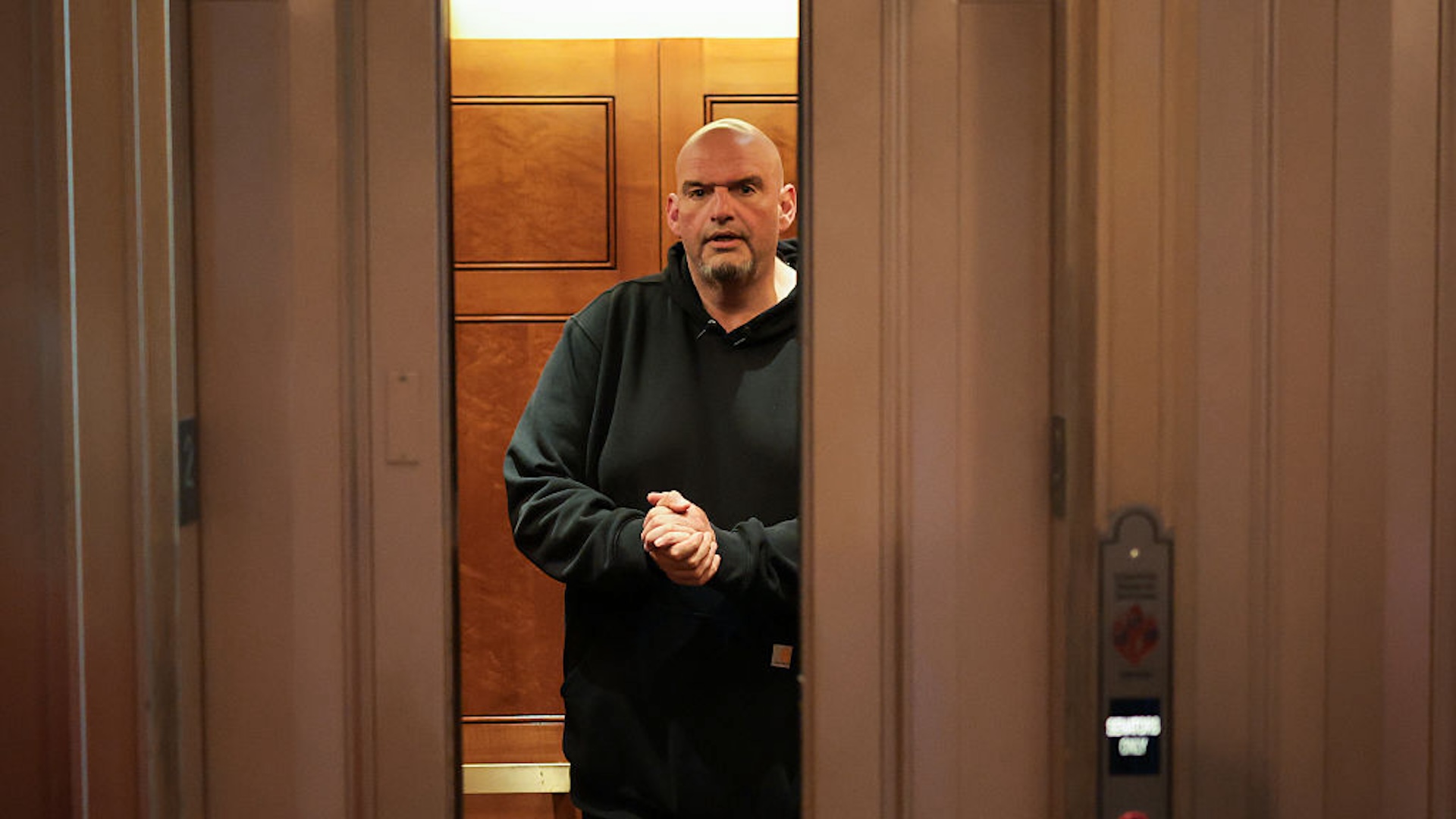 U.S. Sen. John Fetterman (D-PA) speaks to press after voting on the nomination of Michael Duffey to be Under Secretary of Defense for Acquisition and Sustainment on June 02, 2025 in Washington, DC. Senators returned to Capitol Hill on Monday after the Memorial Day Holiday recess.