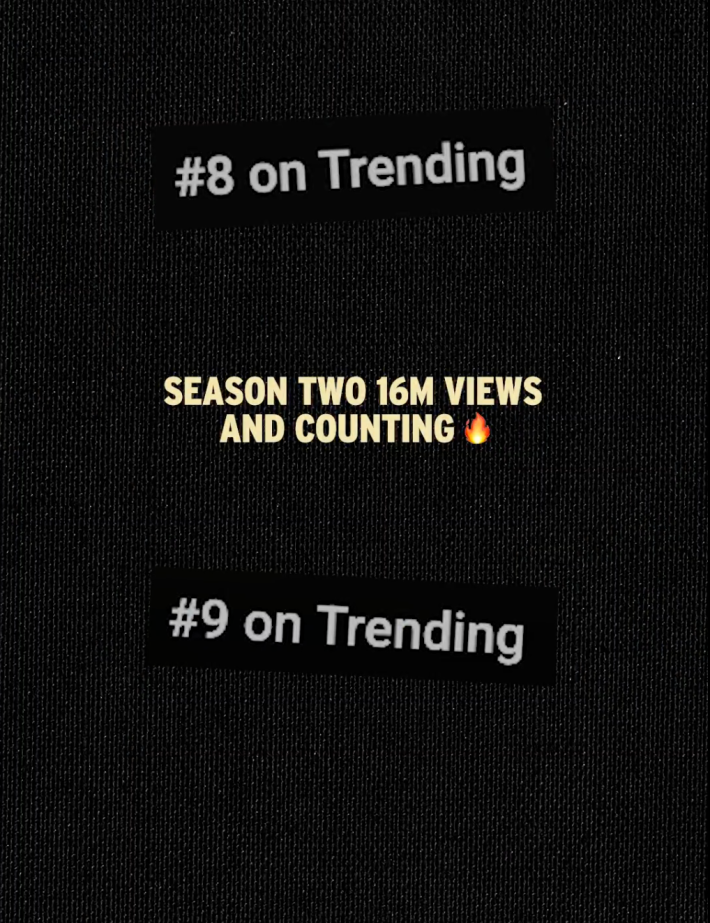A screenshot from Mind The Game instagram page saying that the podcast is "#8 on Trending," "#9 on Trending" and has "16 million views and counting"