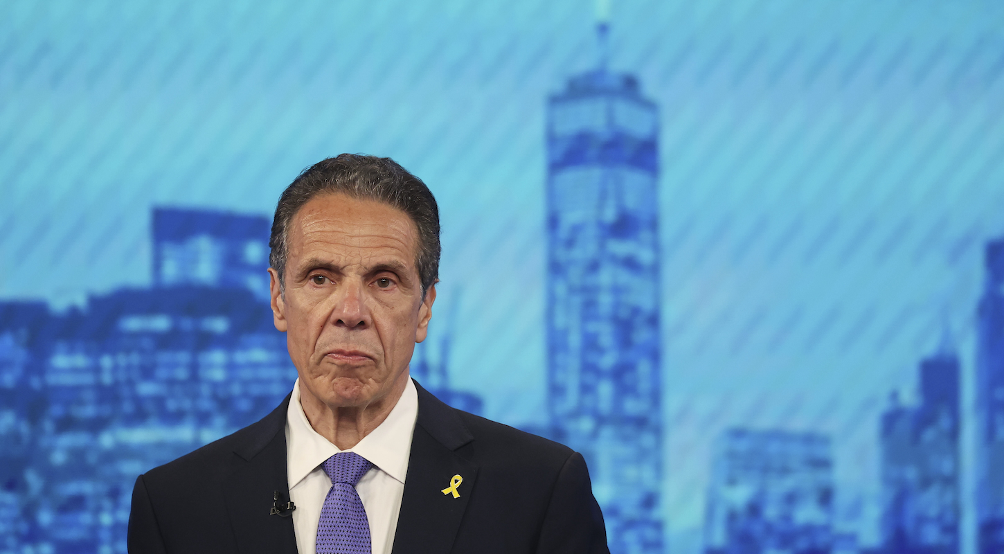 Andrew Cuomo speaks in the New York City Democratic Mayoral Primary Debate at NBC Studios on June 4, 2025 in New York City.