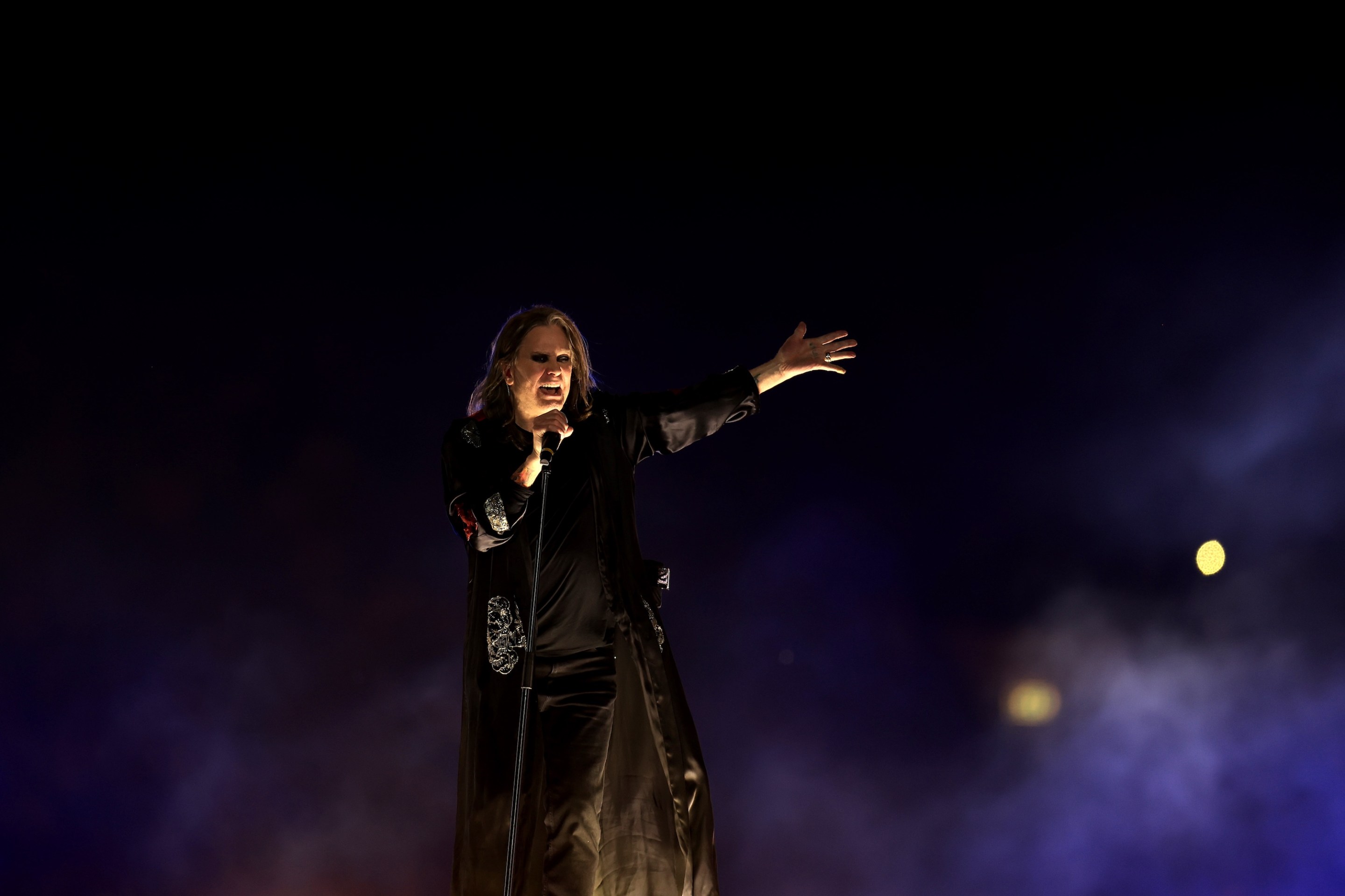 BIRMINGHAM, ENGLAND - AUGUST 08: Ozzy Osbourne of Black Sabbath performs during the Birmingham 2022 Commonwealth Games Closing Ceremony at Alexander Stadium on August 08, 2022 on the Birmingham, England. (Photo by Alex Pantling/Getty Images)
