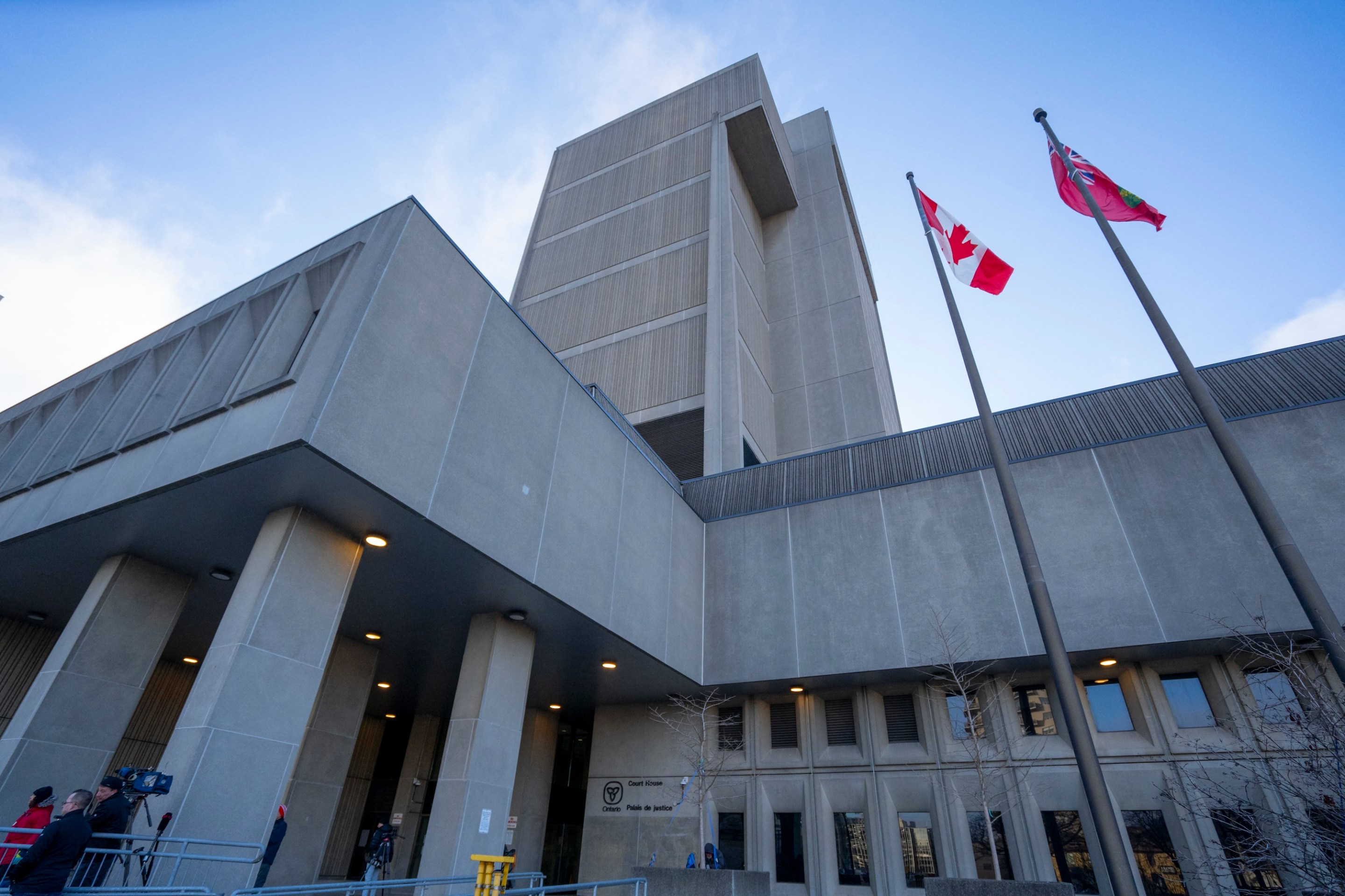 The Ontario Court of Justice is seen in London, Ontario on February 5, 2024 where the five hockey players accused in the World Juniors sexual assault case were schedule to appear in court today. Four NHL players have been charged over their involvement in an alleged 2018 gang rape when they were part of Canada's junior national ice hockey team, local media and lawyers for the players. (Photo by Peter POWER / AFP)