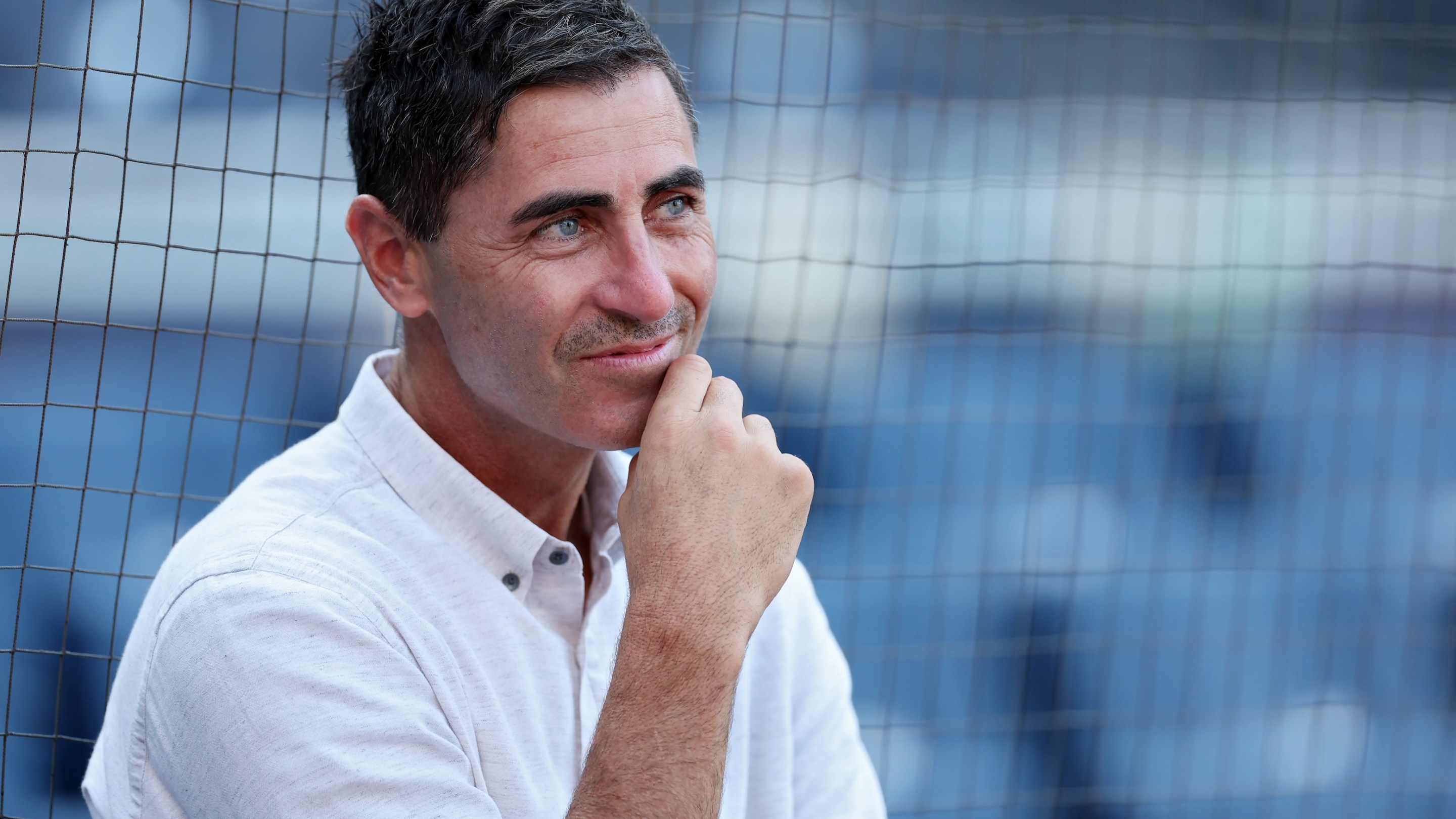 San Diego Padres general manager A.J. Preller looks on before Game Three of the Division Series against the Los Angeles Dodgers at Petco Park on October 8, 2024.