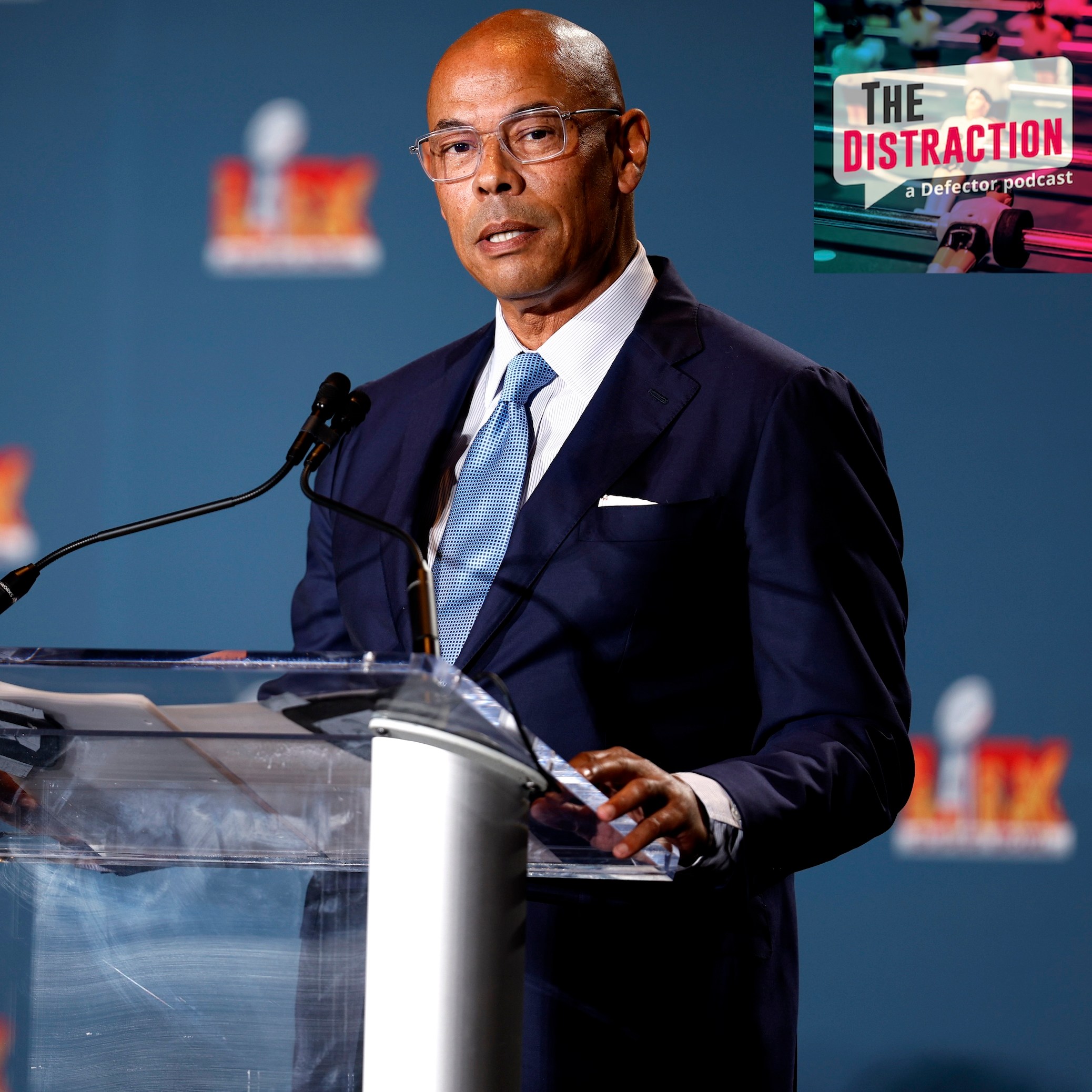 NFLPA Executive Director Lloyd Howell discusses the state of the union and its direction for the upcoming year before the Super Bowl in New Orleans. The Distraction logo is at upper right.