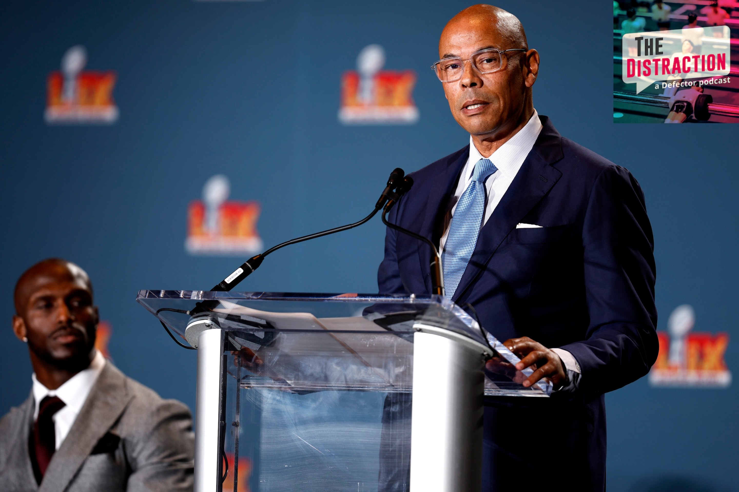 NFLPA Executive Director Lloyd Howell discusses the state of the union and its direction for the upcoming year before the Super Bowl in New Orleans. The Distraction logo is at upper right.