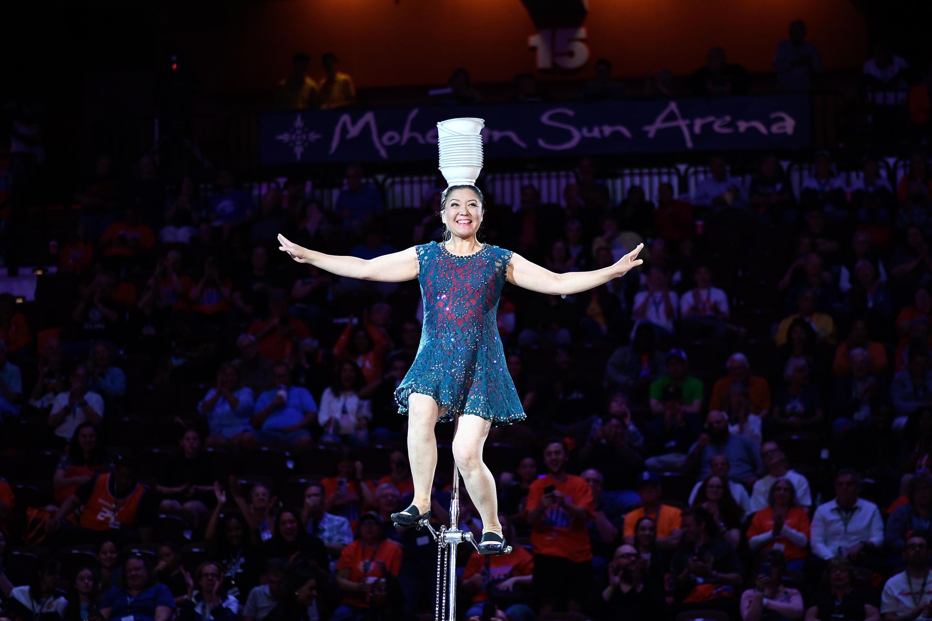 UNCASVILLE, CT - MAY 18: Red Panda performs during halftime of a WNBA game between the Washington Mystics and the Connecticut Sun on May 18, 2025, at Mohegan Sun Arena in Uncasville, CT. (Photo by Erica Denhoff/Icon Sportswire via Getty Images)