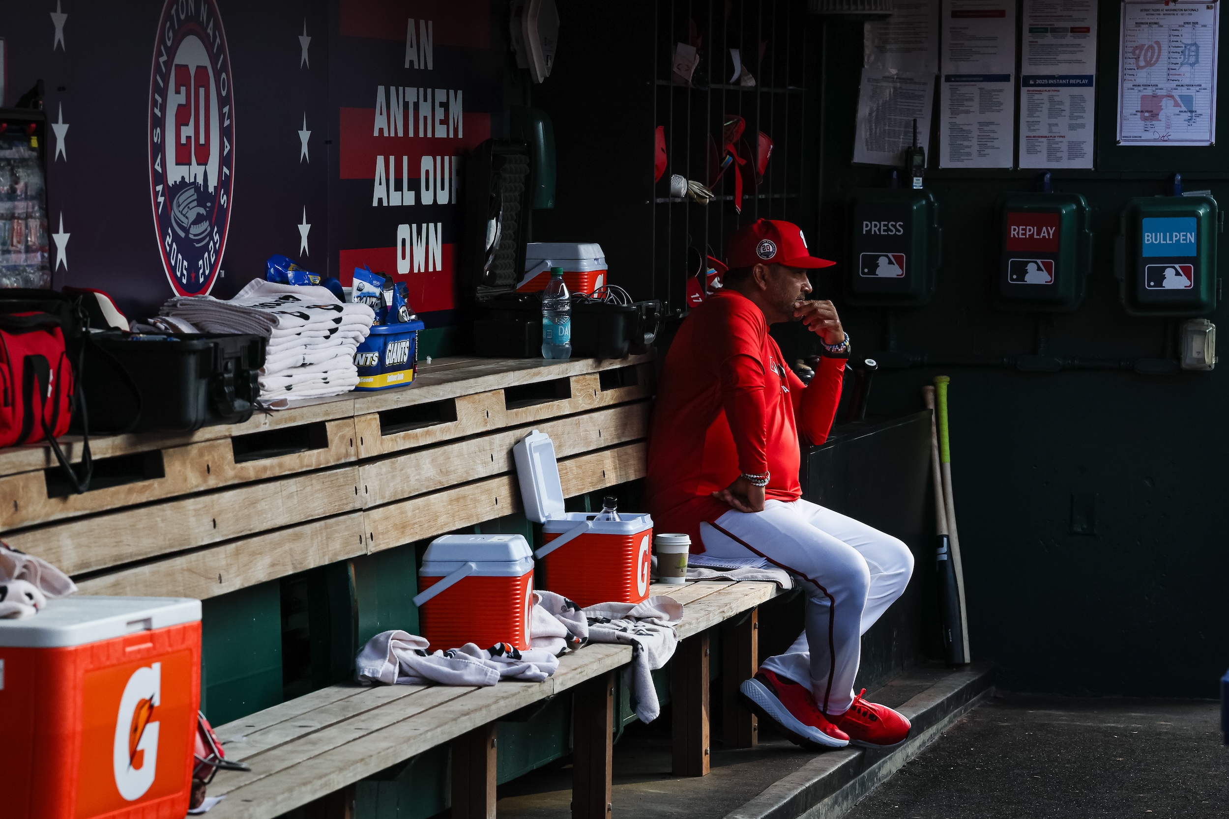 Dave Martinez looks bummed shortly before being fired.