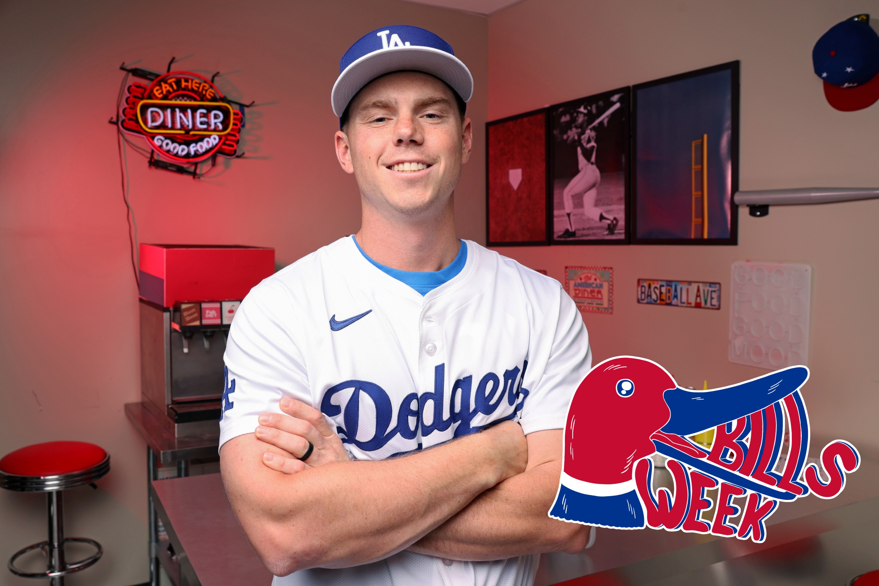Bill Smith #16 of the Los Angeles Dodgers poses for a photo during the 2025 MLB All-Star player photo shoot