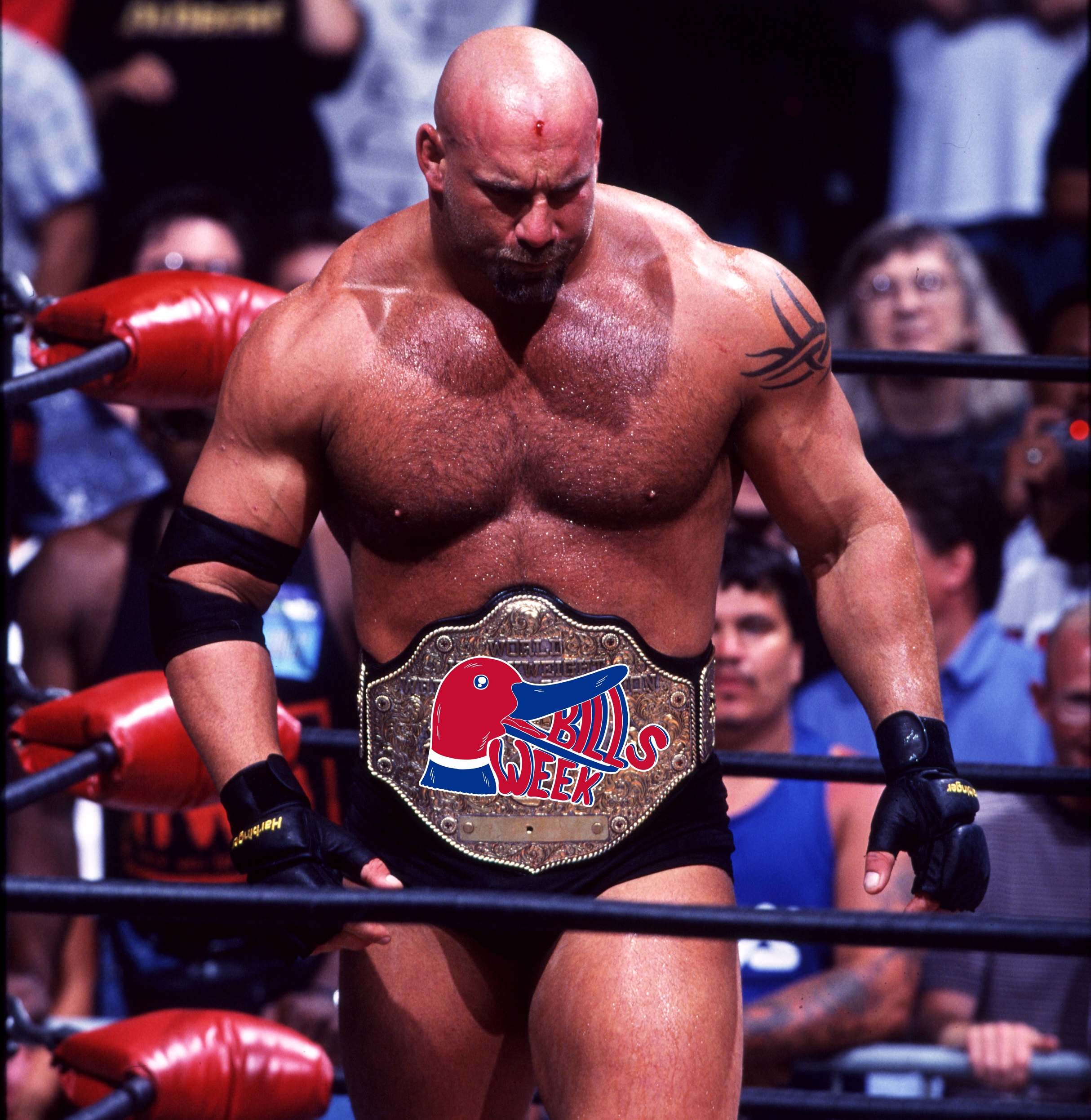 1998: Pro wrestler Bill Goldberg. (Photo by Icon Sportswire)