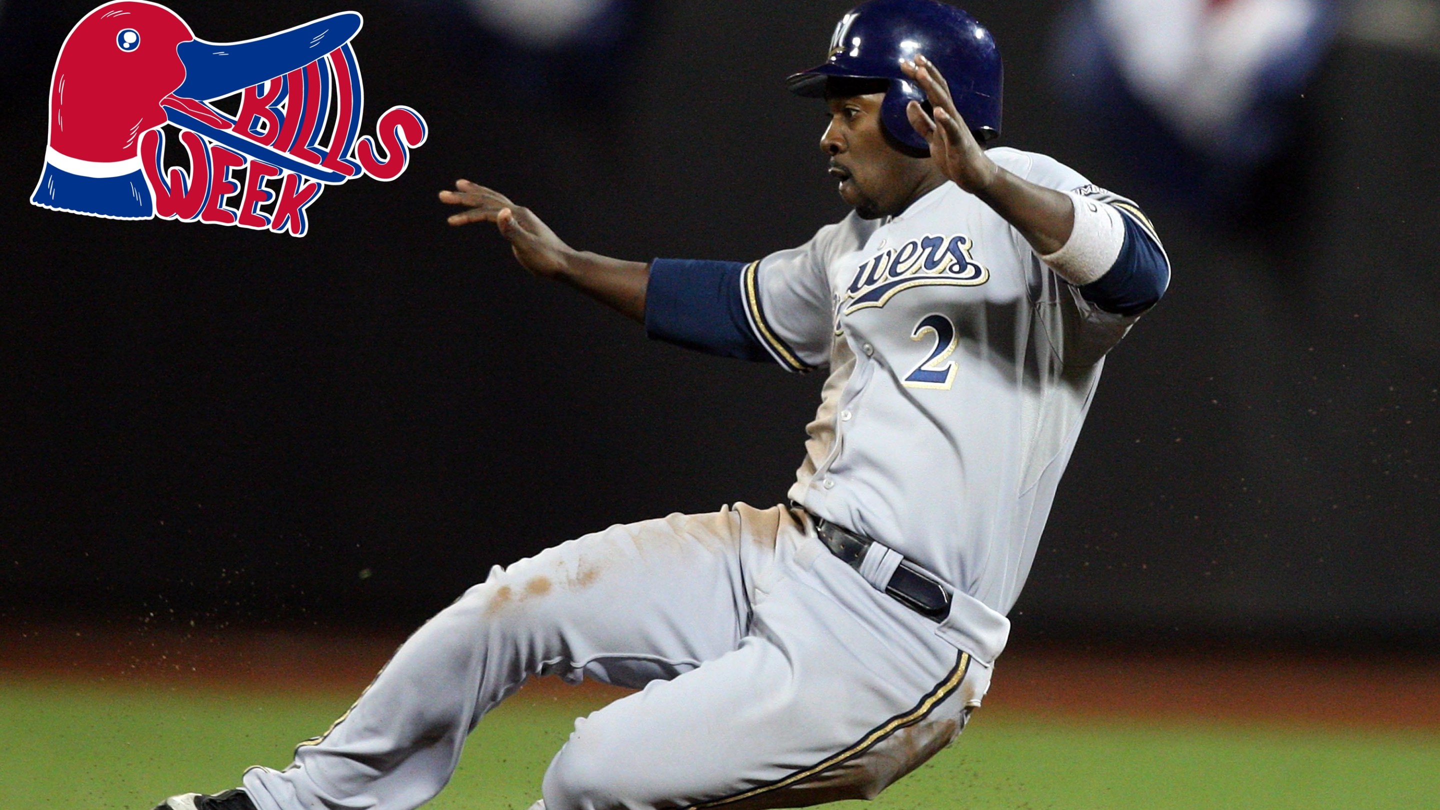 of the Milwaukee Brewers slides into second base against the New York Mets on April 17, 2009.