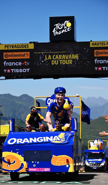 Orangina float in the Tour de France caravan.