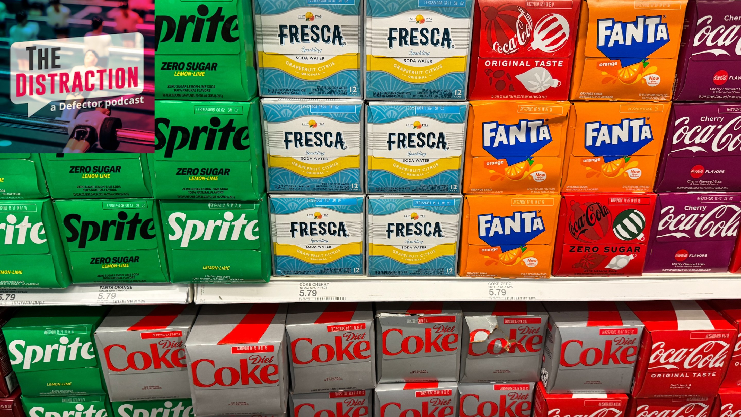 Soda packaging are seen at the grocery store in Las Vegas, United States on November 17, 2023.