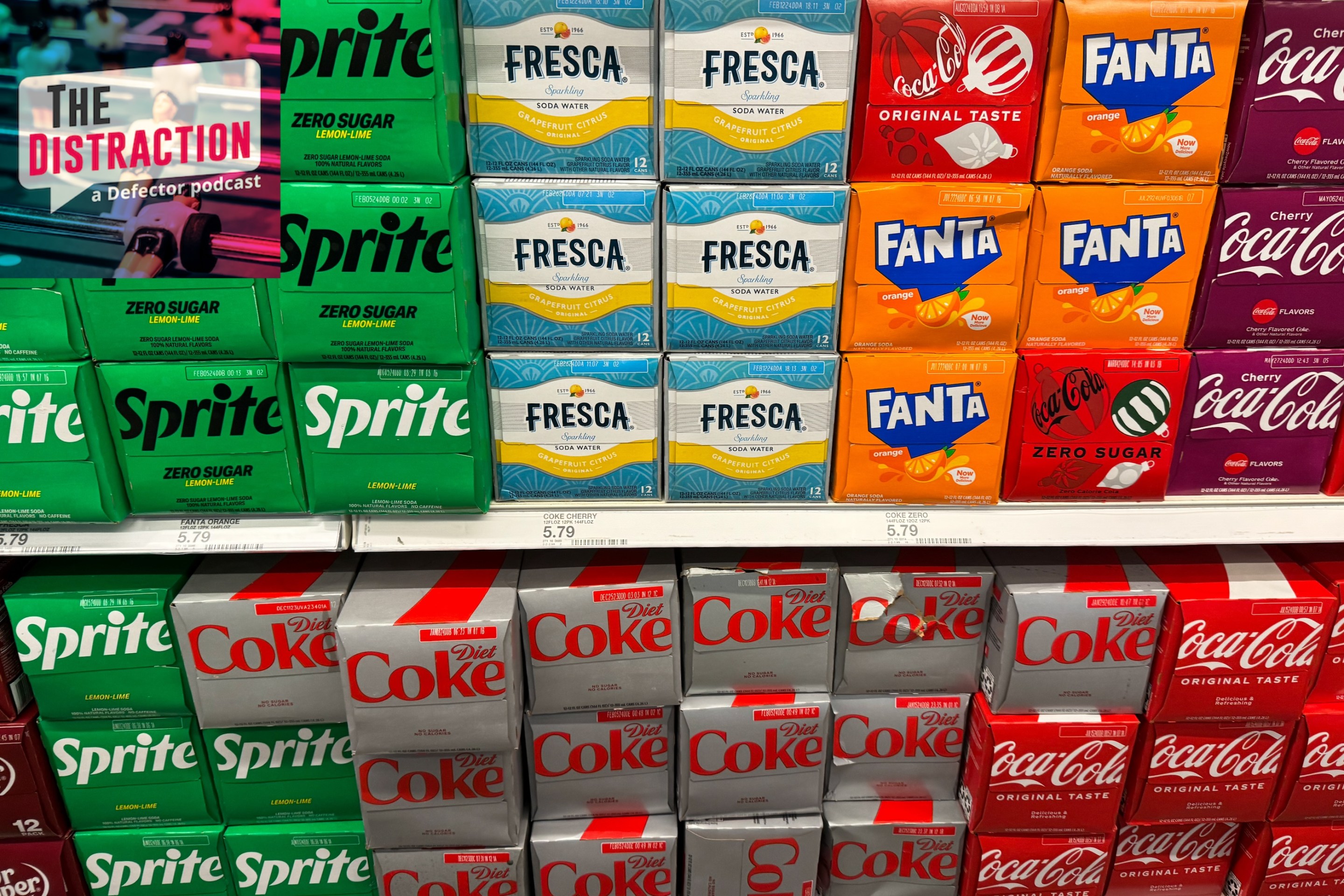 Soda packaging are seen at the grocery store in Las Vegas, United States on November 17, 2023.