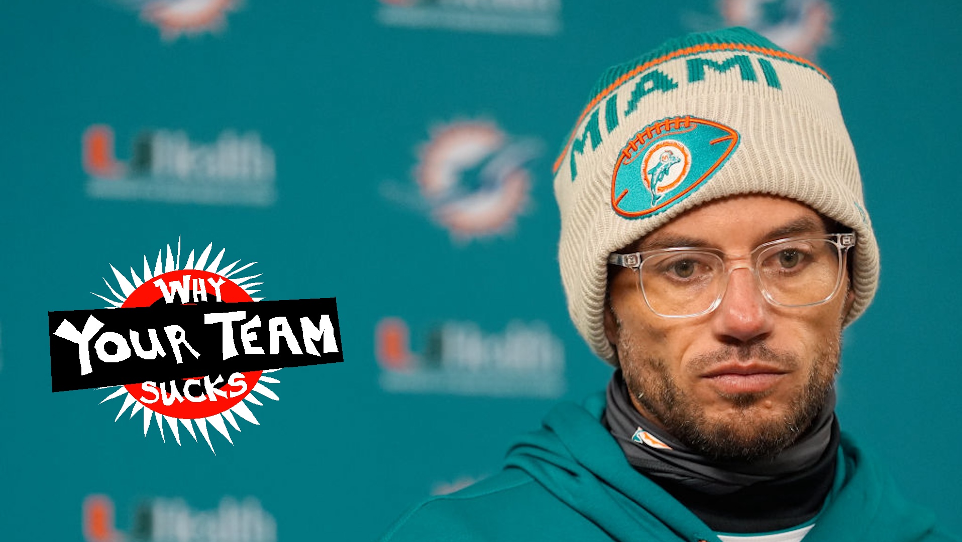 Head coach Mike McDaniel of the Miami Dolphins speaks to the media after losing to the Green Bay Packers 30-17 at Lambeau Field on November 28, 2024 in Green Bay, Wisconsin.