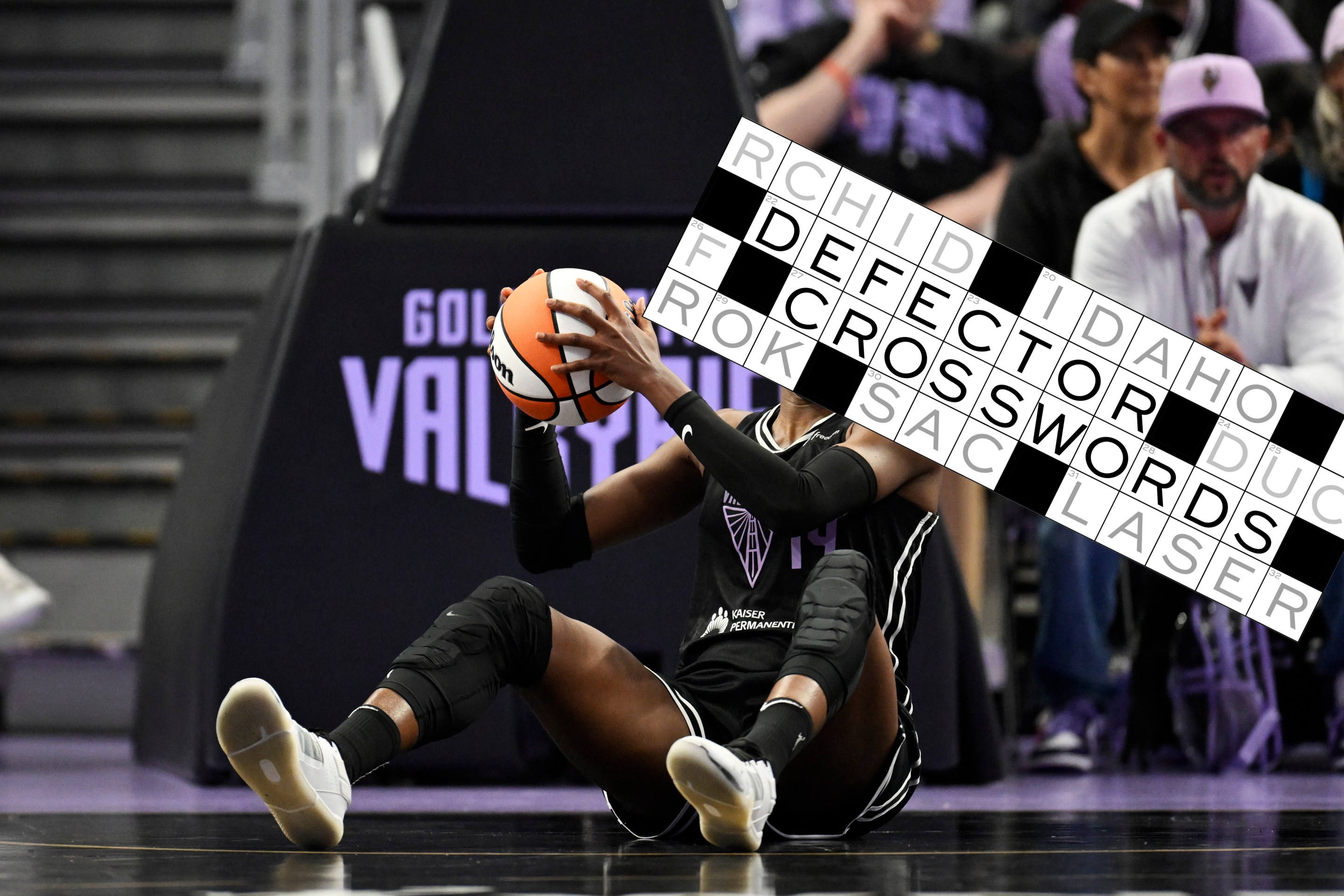 Temi Fágbénlé #14 of the Golden State Valkyries reacts against the Las Vegas Aces in the third quarter at Chase Center on August 06, 2025 in San Francisco, California.