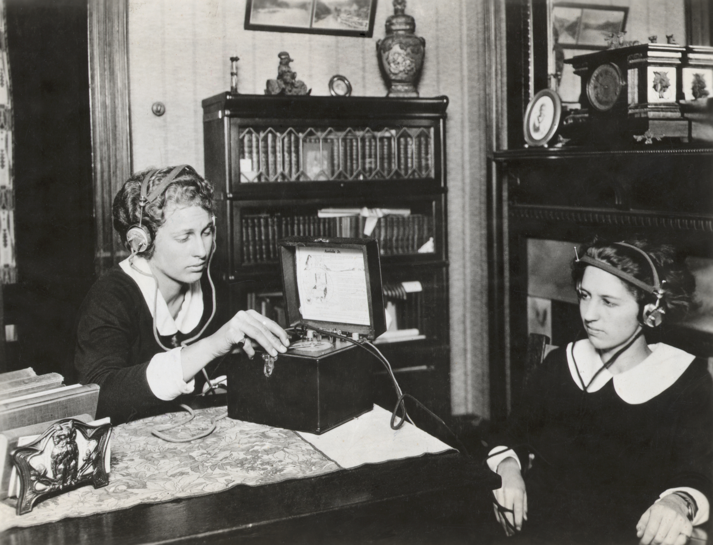 (Original Caption) First mass produced receiver for home entertainment, 1921. Photograph.