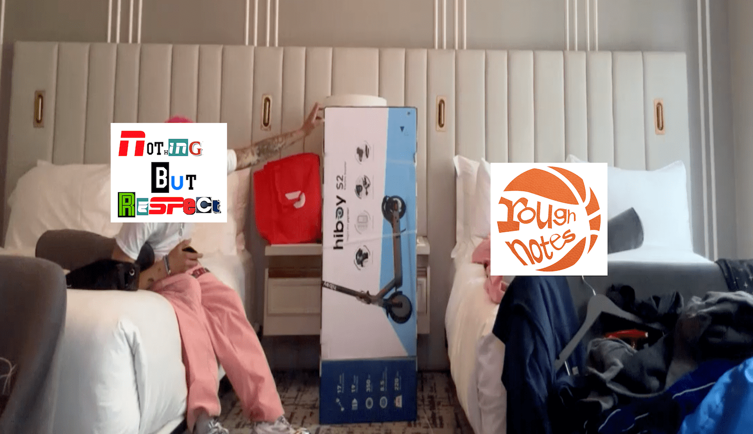 The two podcast logos, placed onto the faces of the two StudBudz