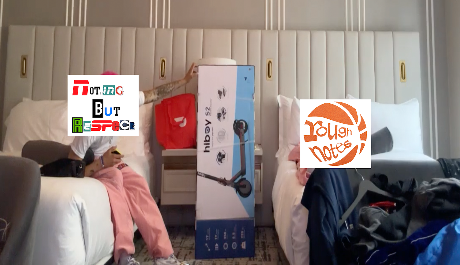 The two podcast logos, placed onto the faces of the two StudBudz