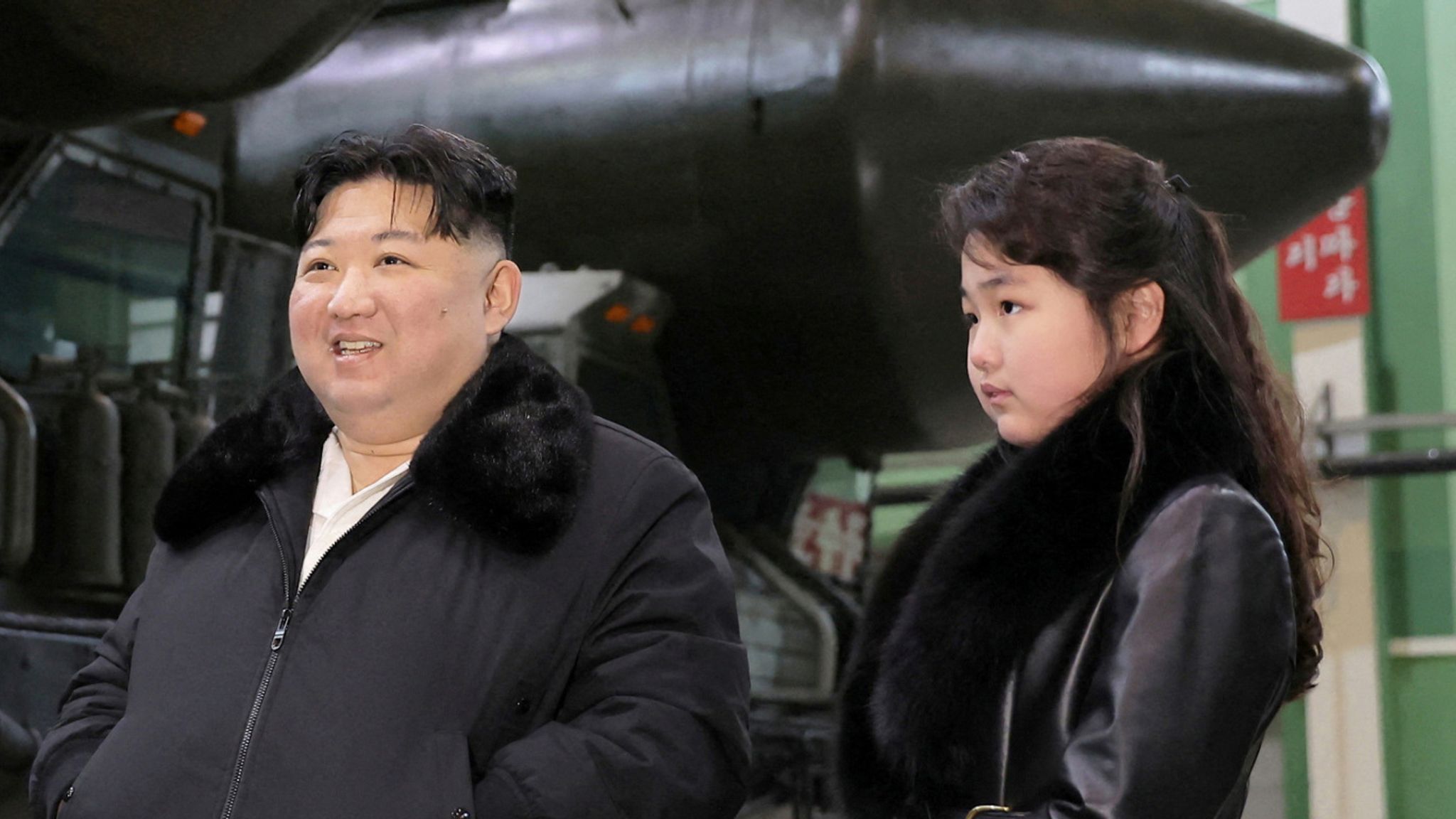 Kim Jong Un and daughter Kim Ju Ae.