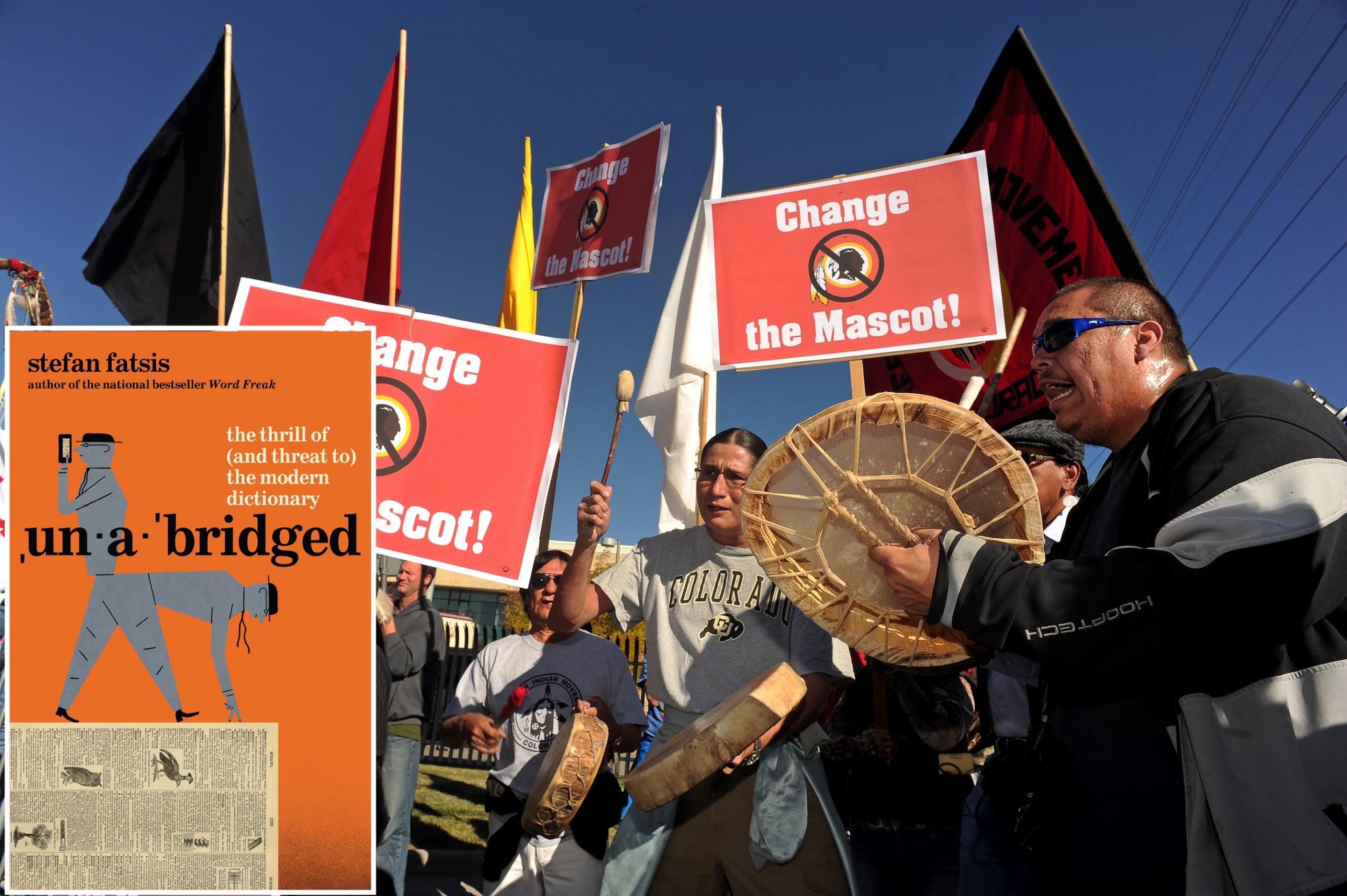 DENVER, CO - OCTOBER 27: From right to left Kordell Kills Crow, Gerard Montour and Chuntay Her Many Horses sing and play the drums during their protest outside of Sports Authority Field at Mile High in Denver, Co on October 27, 2013. The protestors are against what they perceive as the "racist" Washington NFL team, and the name of their mascot the Washington Redskins in Denver, Co on October 27, 2013. (Photo By Helen H. Richardson/ The Denver Post)