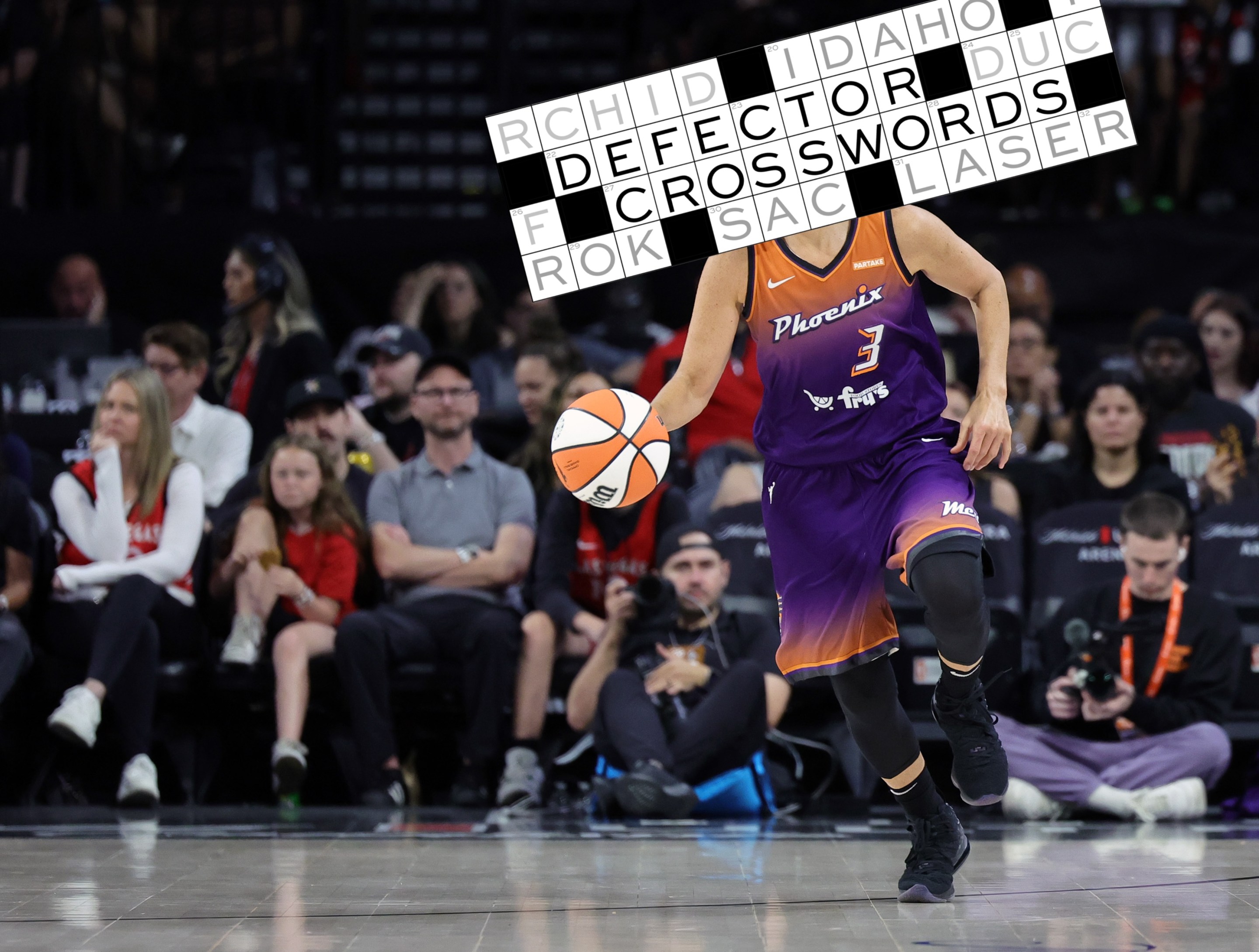 Diana Taurasi #3 of the Phoenix Mercury brings the ball up the court against the Las Vegas Aces in the third quarter of their game at Michelob ULTRA Arena on May 14, 2024 in Las Vegas, Nevada.