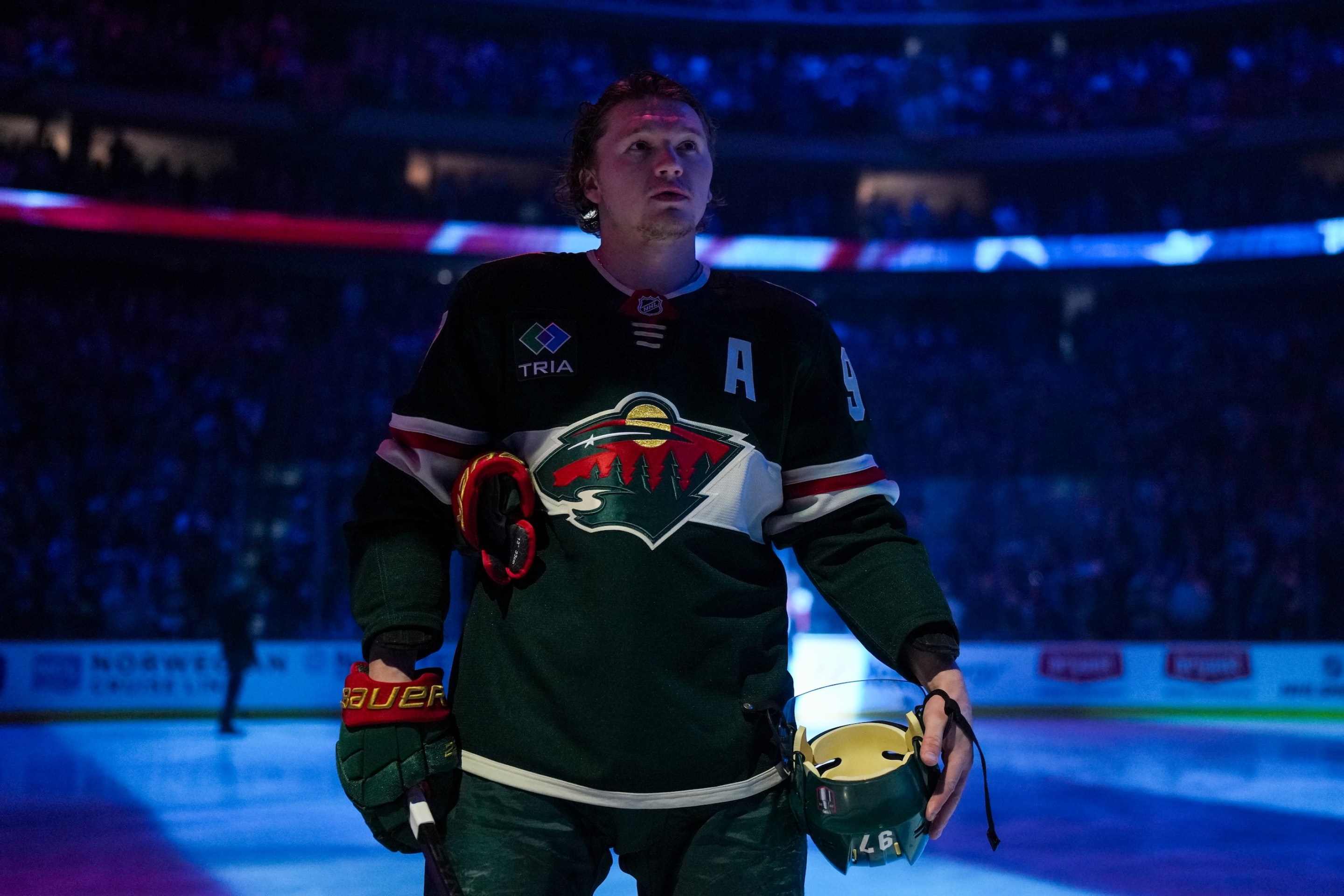 ST. PAUL, UNITED STATES - MAY 1: the NHL Playoff game between the Vegas Golden Knights and the Minnesota Wild at the Xcel Energy Center on May 1, 2025 in St. Paul, Minnesota, United States. (Photo by /NHL)