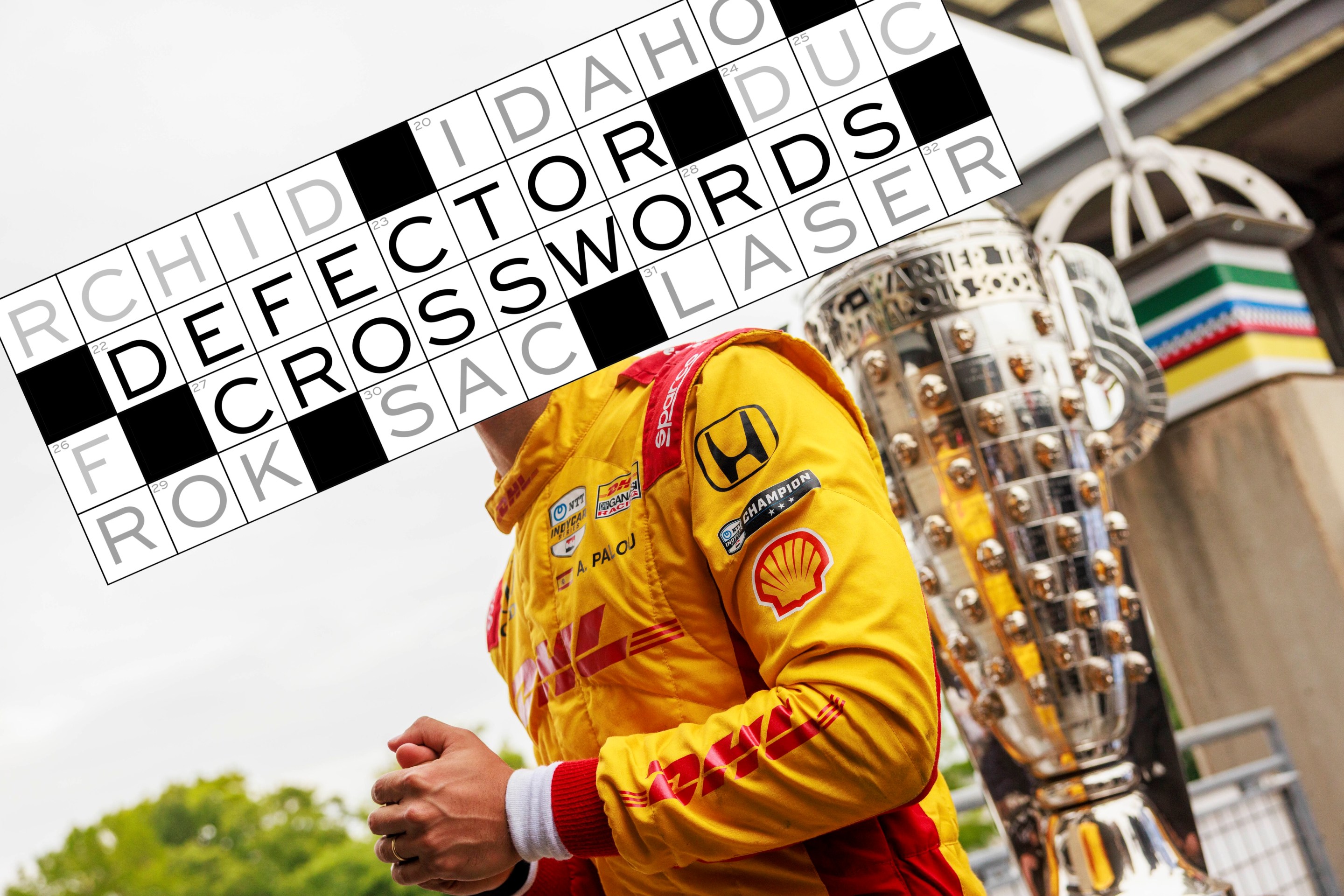 Álex Palou (#10 Chip Ganassi Racing) celebrates winning the NTT IndyCar Series 109th Running of the Indianapolis 500 at Indianapolis Motor Speedway.