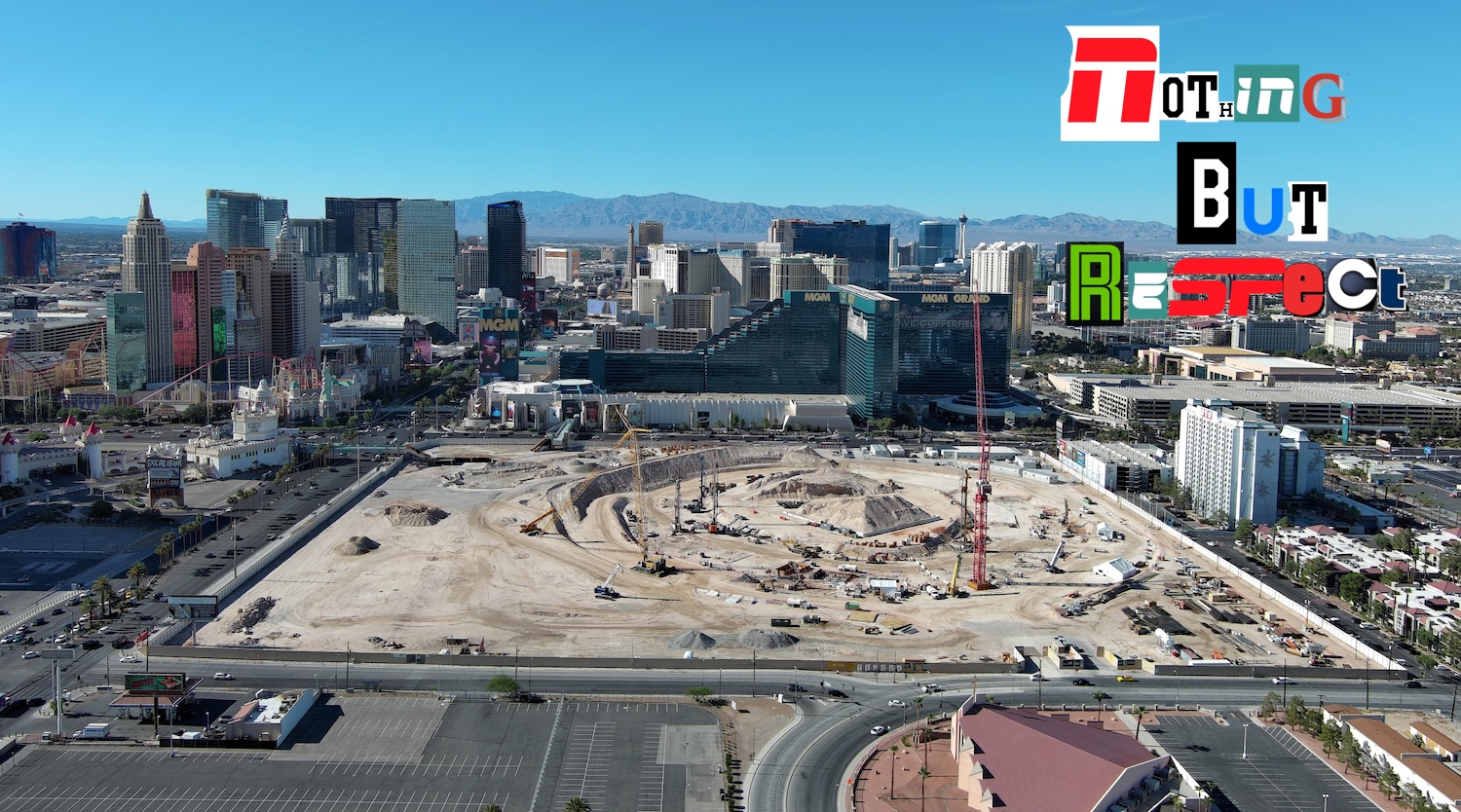 PARADISE, NEVADA - JULY 24: An aerial view of the construction site of New Las Vegas Stadium, the future home of the Athletics baseball team, on the site of the former Tropicana Hotel on the Las Vegas Strip, on July 24, 2025 in Paradise, Nevada. (Photo by Kirby Lee/Getty Images)