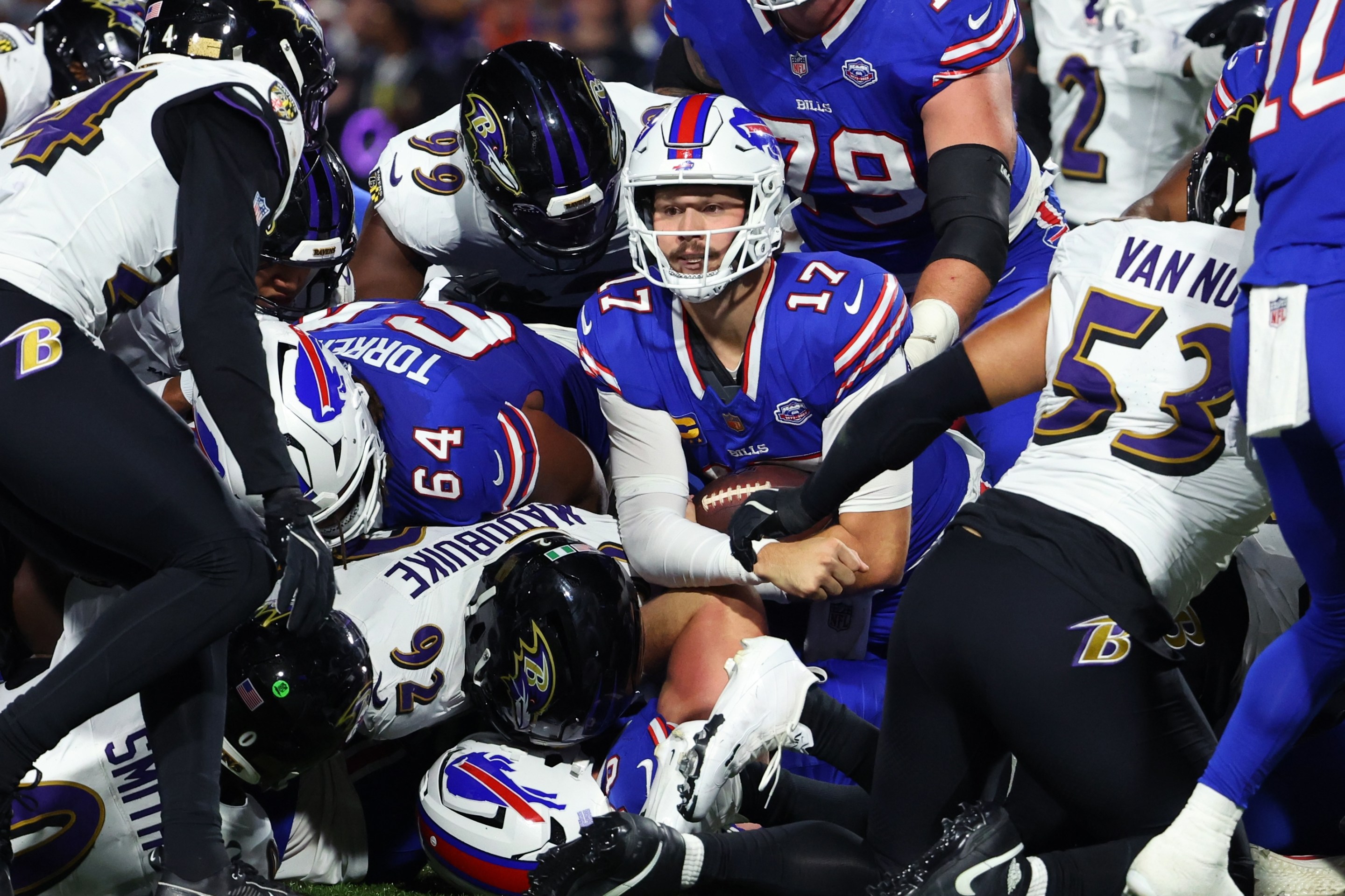 ORCHARD PARK, NEW YORK - SEPTEMBER 7: during the NFL 2025 game between Baltimore Ravens and Buffalo Bills at Highmark Stadium on September 7, 2025 in Orchard Park, New York. (Photo by Timothy T Ludwig/Getty Images) *** Local Caption ***