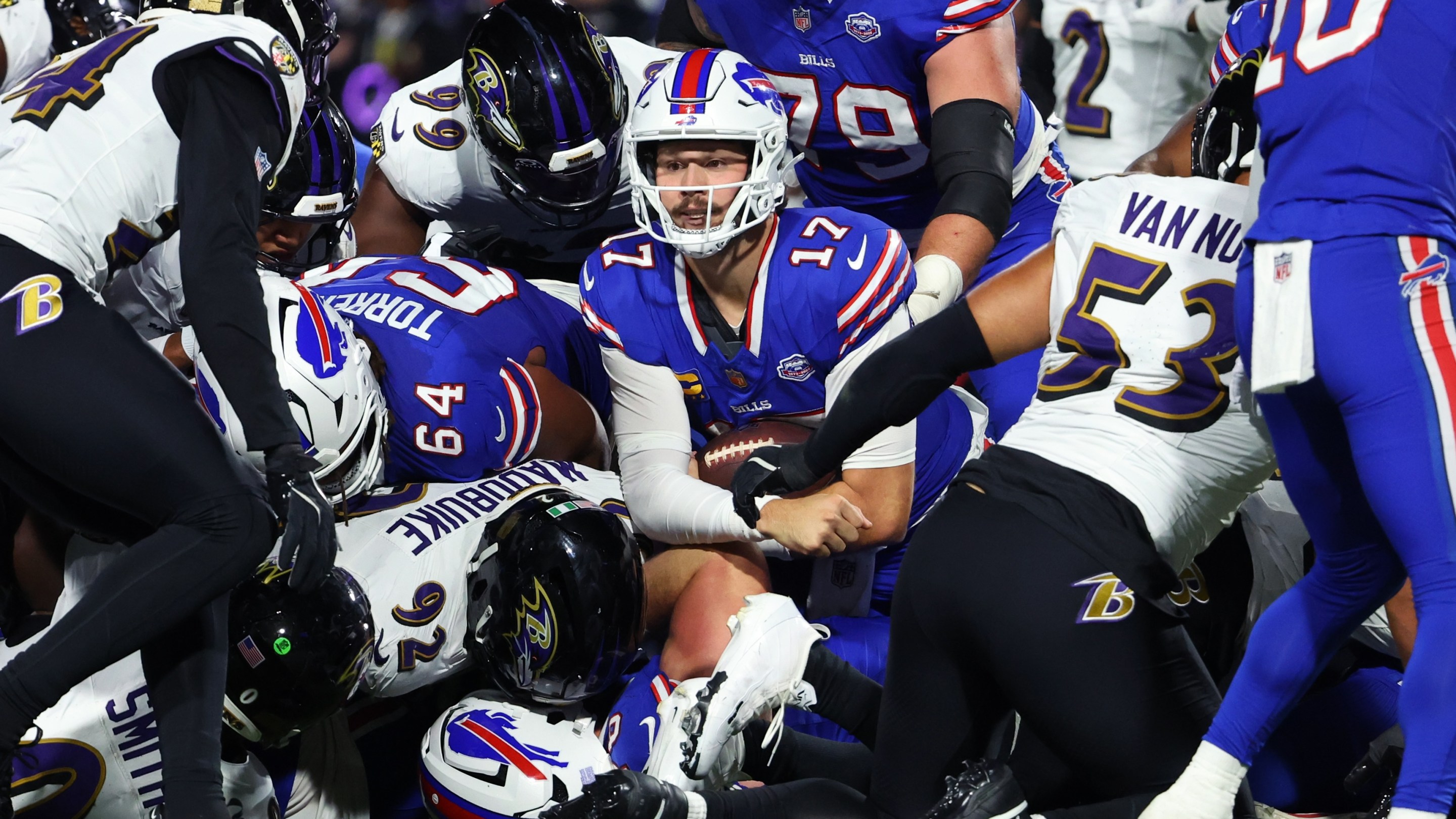 ORCHARD PARK, NEW YORK - SEPTEMBER 7: during the NFL 2025 game between Baltimore Ravens and Buffalo Bills at Highmark Stadium on September 7, 2025 in Orchard Park, New York. (Photo by Timothy T Ludwig/Getty Images) *** Local Caption ***