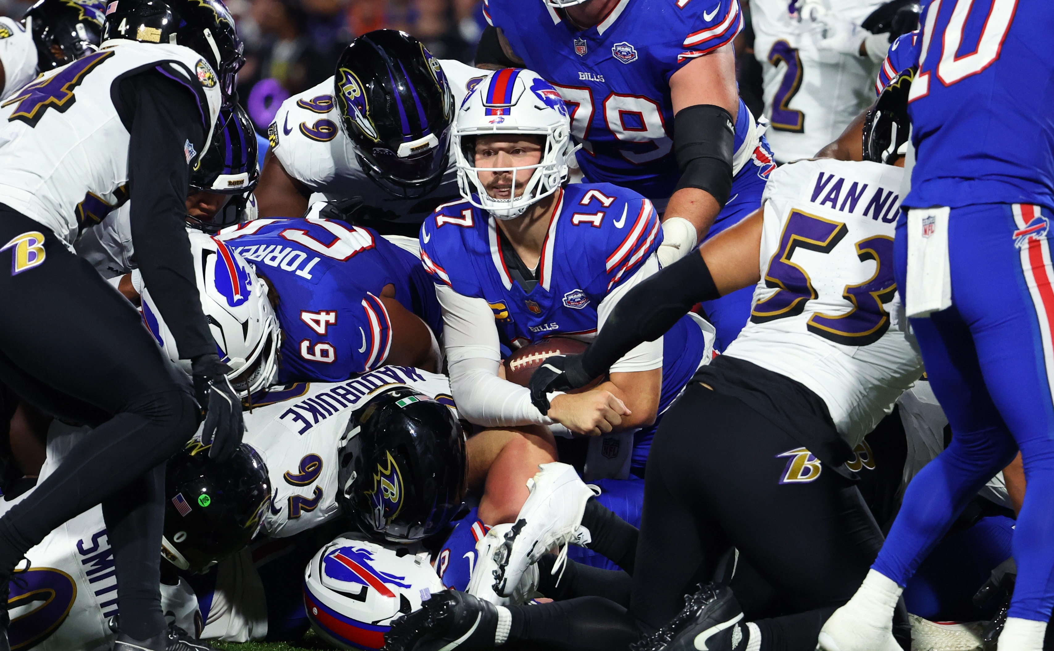 ORCHARD PARK, NEW YORK - SEPTEMBER 7: during the NFL 2025 game between Baltimore Ravens and Buffalo Bills at Highmark Stadium on September 7, 2025 in Orchard Park, New York. (Photo by Timothy T Ludwig/Getty Images) *** Local Caption ***