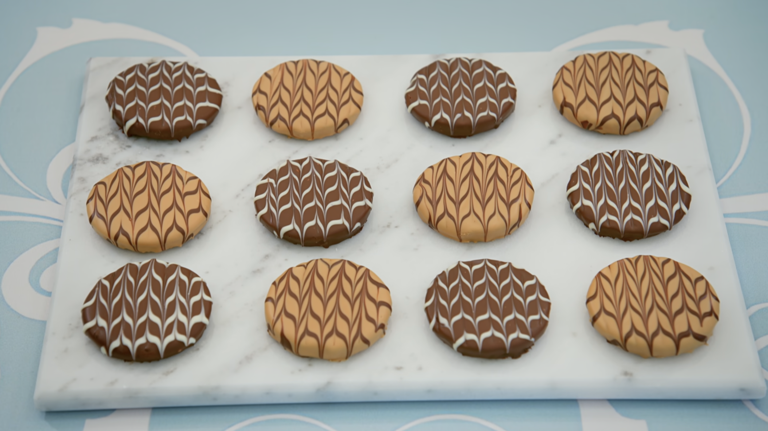 Twelve perfect hobnobs, from the show.