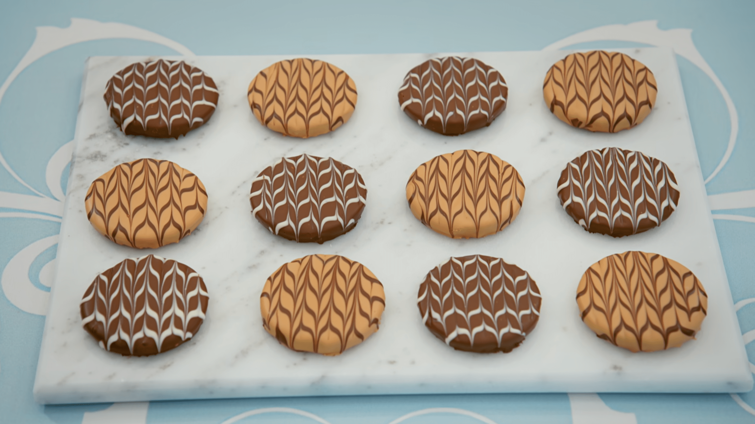 Twelve perfect hobnobs, from the show.