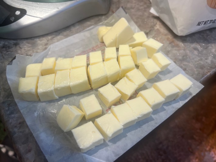 Butter, cubed.