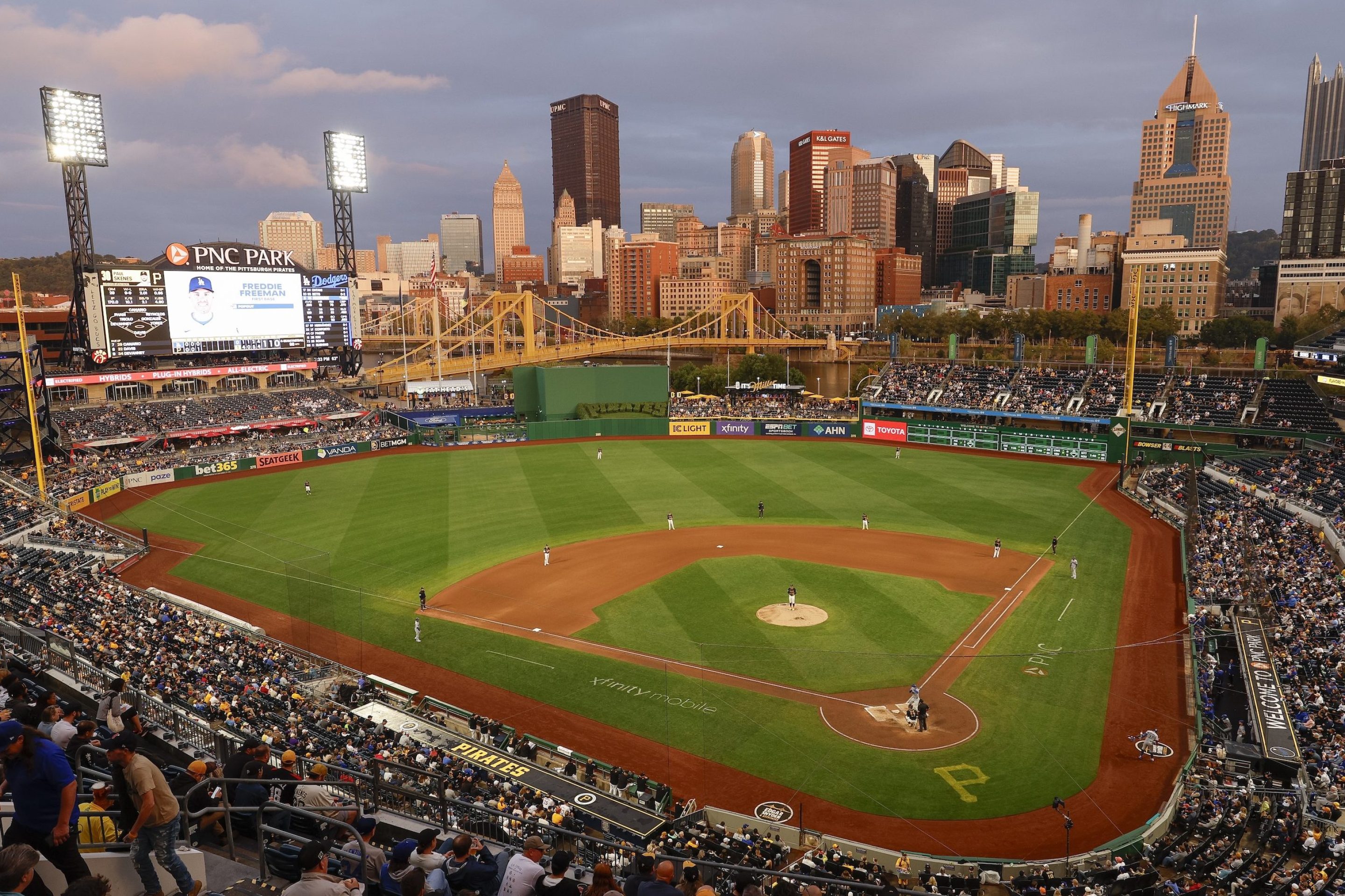 PITTSBURGH, PENNSYLVANIA - SEPTEMBER 4: A general overall interior view of PNC Park in the fourth inning during a game between the Pittsburgh Pirates and the Los Angeles Dodgers at PNC Park on September 4, 2025 in Pittsburgh, Pennsylvania. (Photo by Brandon Sloter/Getty Images)