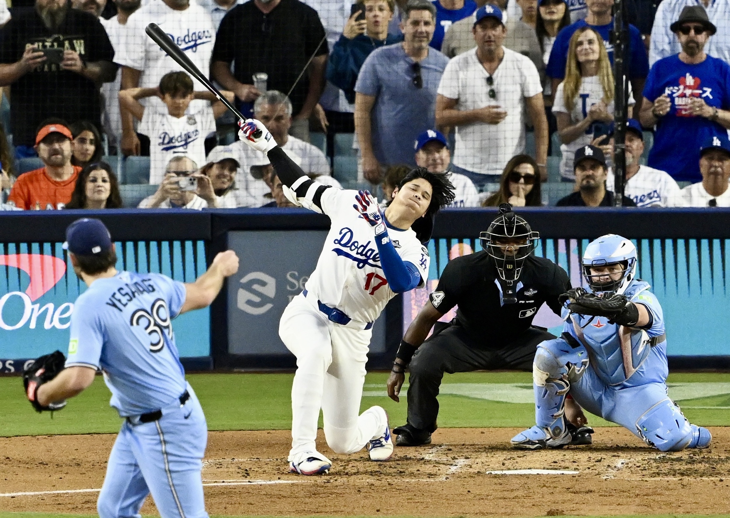Shohei Ohtani strikes out