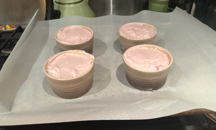 four raw souffles
