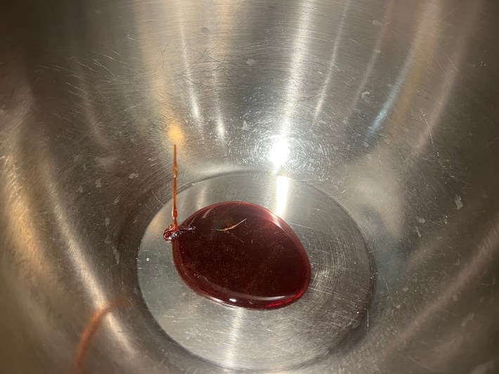 A stalagmite of hardened caramel.